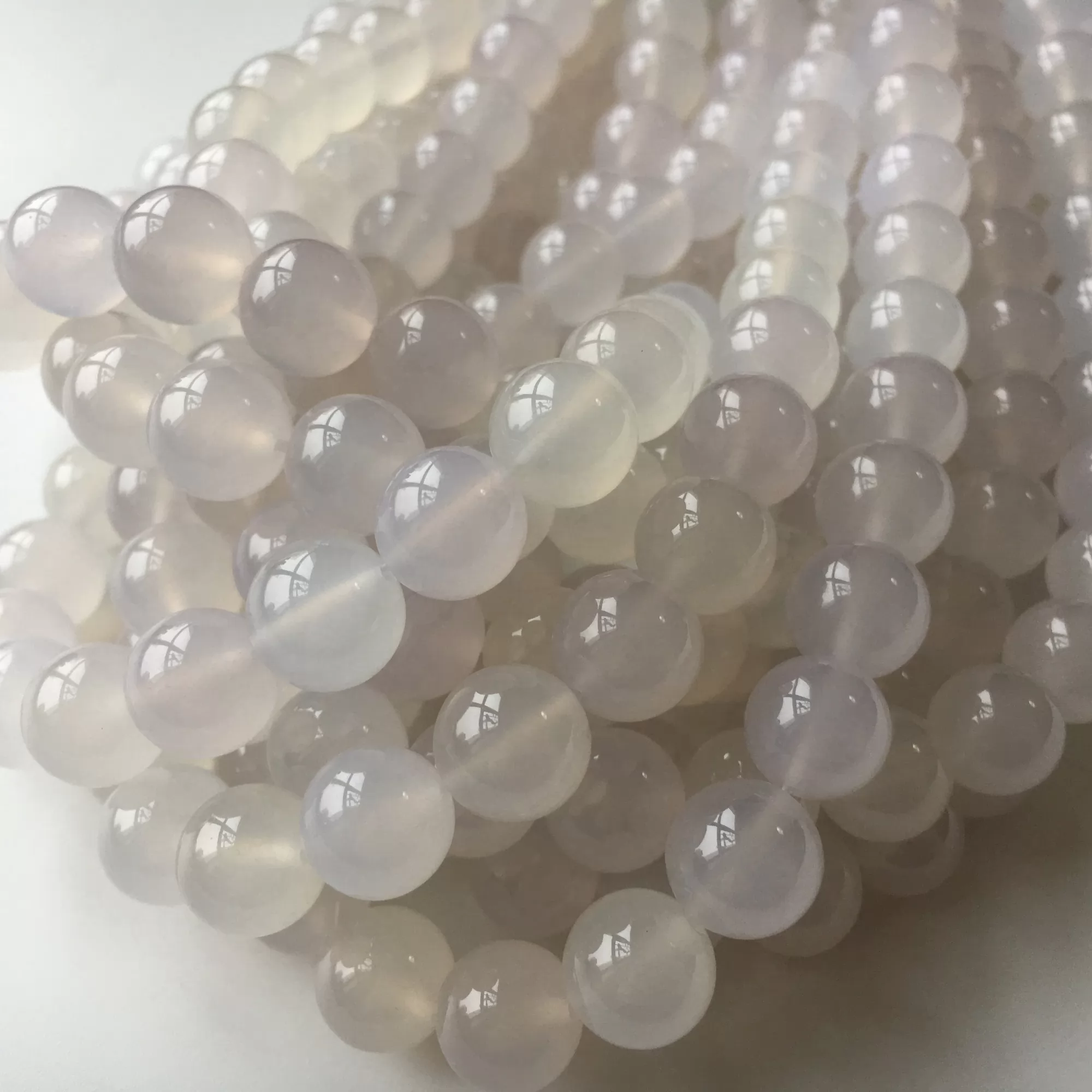 White Jade Transparent, Plain Round, Approx 4mm-12mm, Approx 380mm