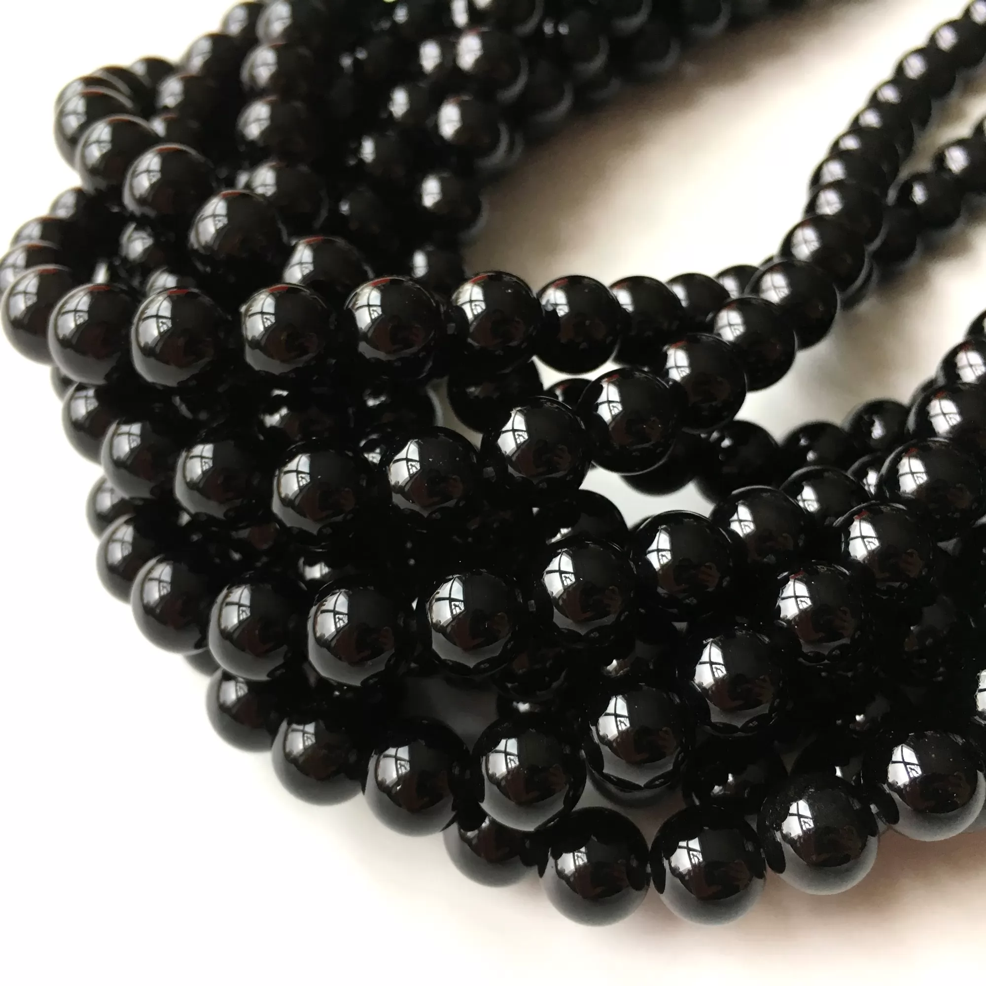 Black Agate, Black Onyx, Plain Round, Approx 4mm-12mm, Approx 380mm