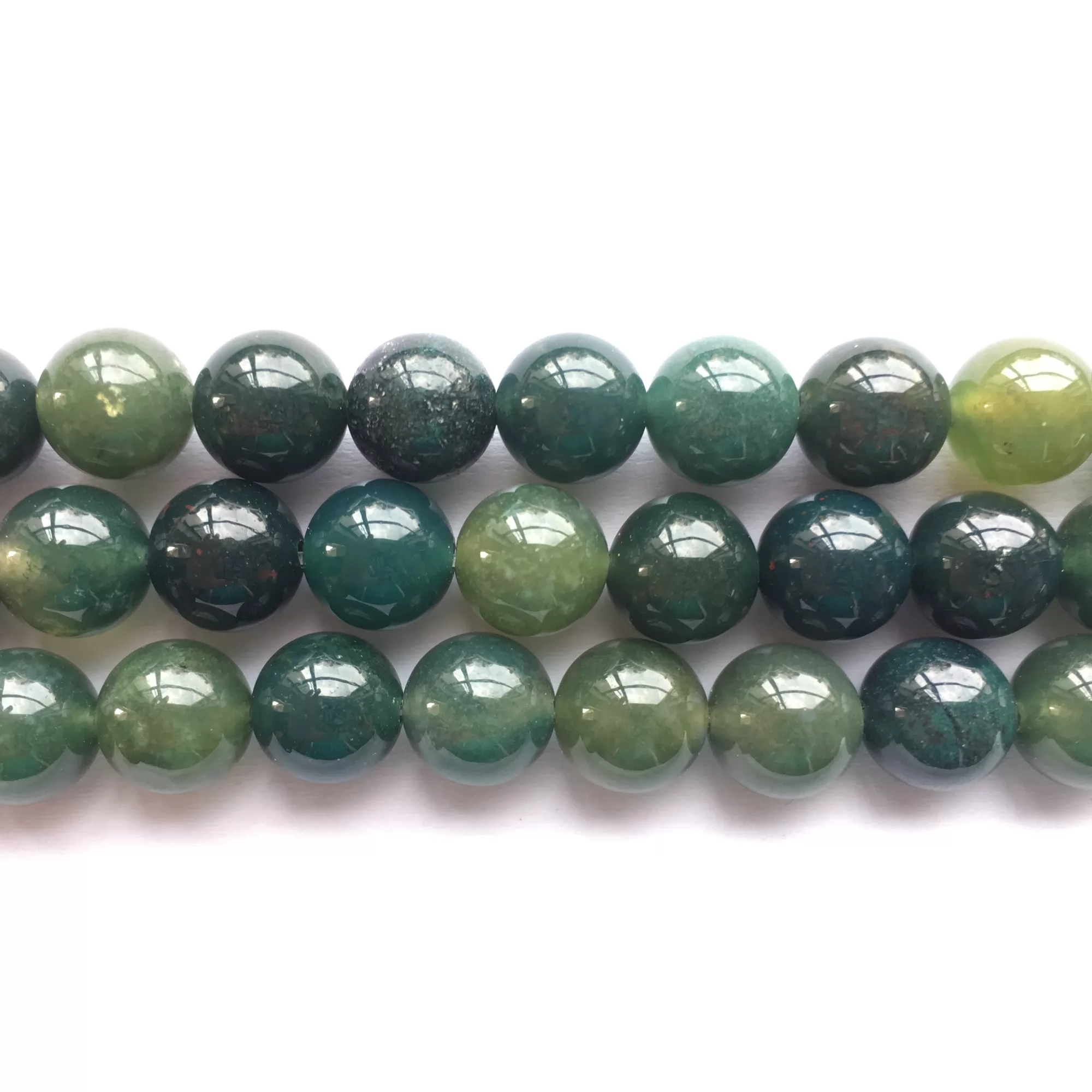 Moss Agate, Plain Round, Approx 4mm-12mm, Approx 380mm