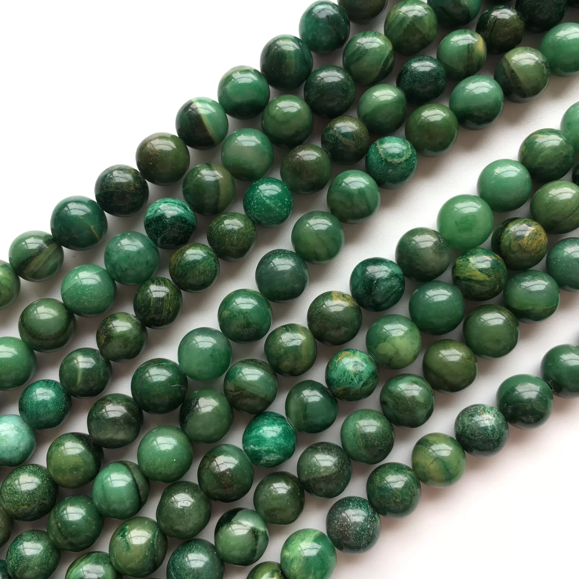 High Quality Verdite African Jade, Plain Round, Approx 4mm-12mm, Approx 380mm