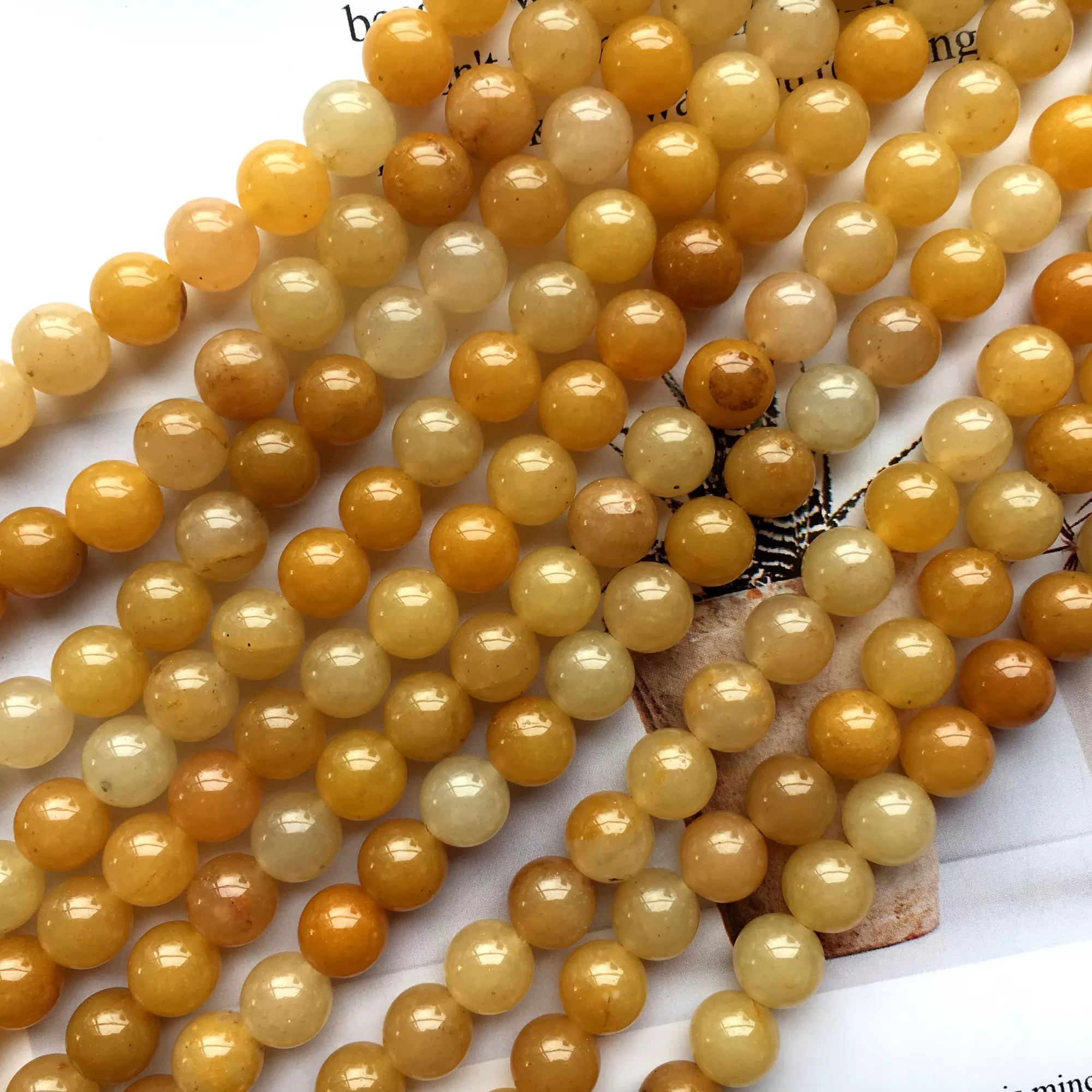 Yellow Jade, Plain Round, Approx 4mm-12mm, Approx 380mm