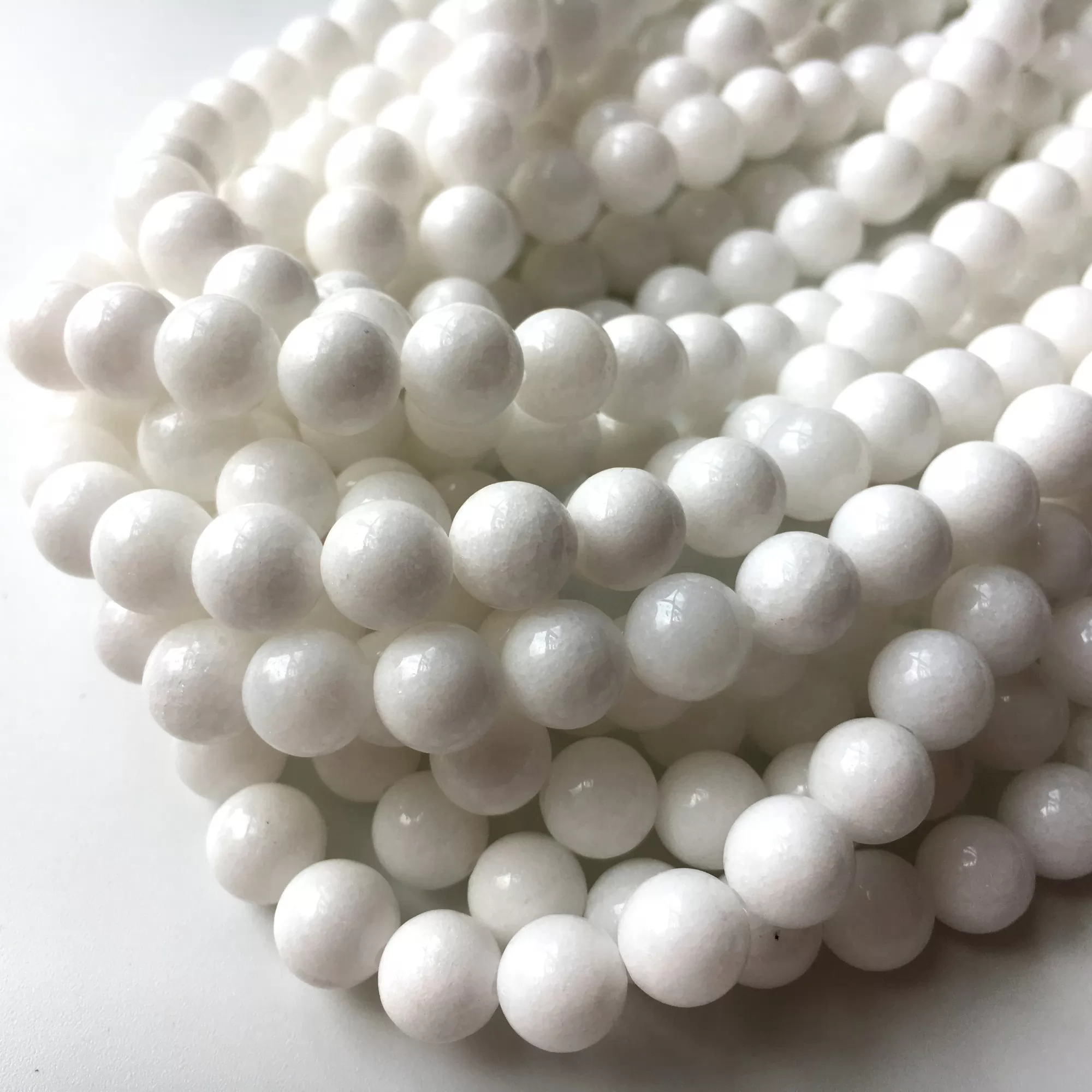 White Jade Opaque, Plain Round, Approx 4mm-12mm, Approx 380mm