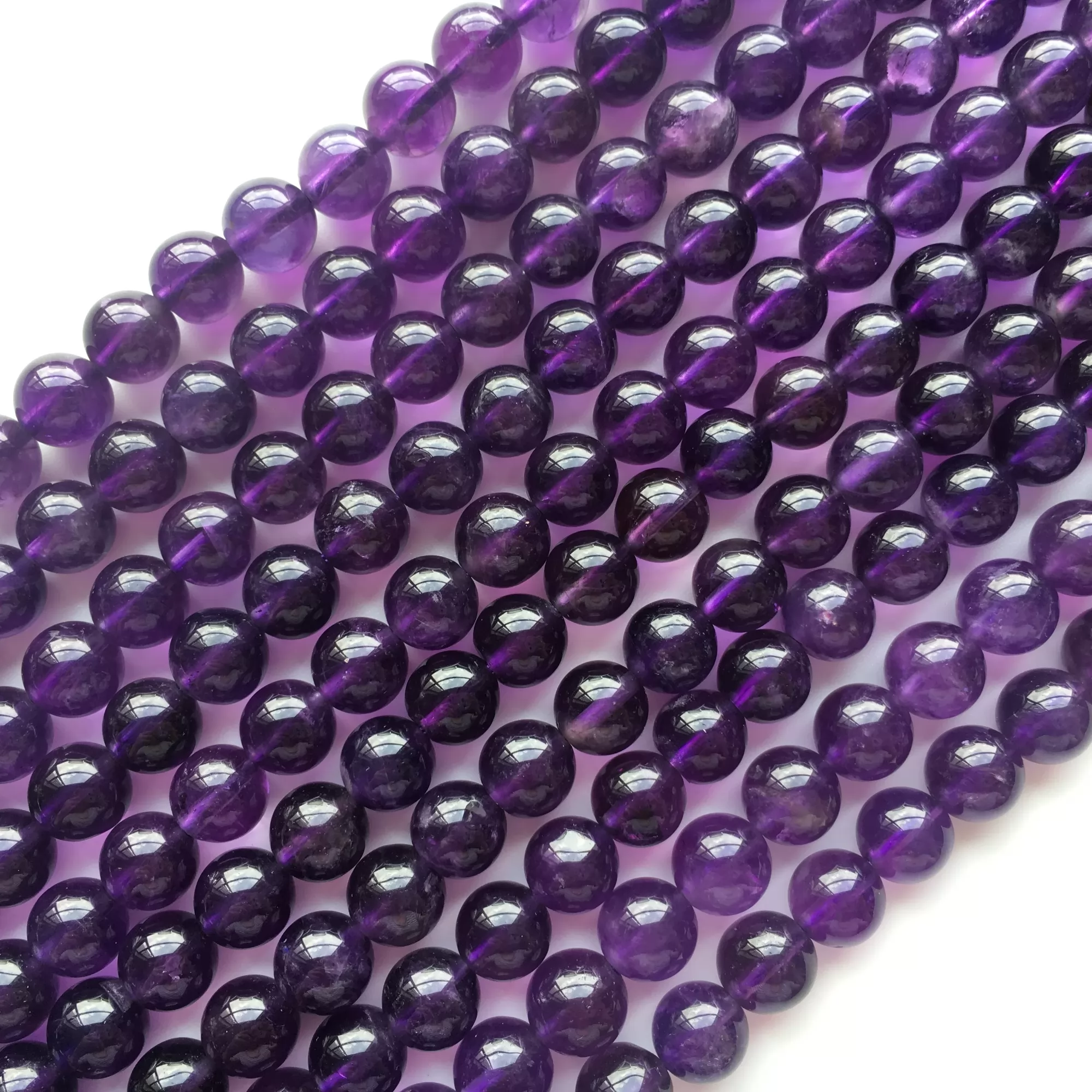 Amethyst, Plain Round, Approx 4mm-12mm, Approx 380mm