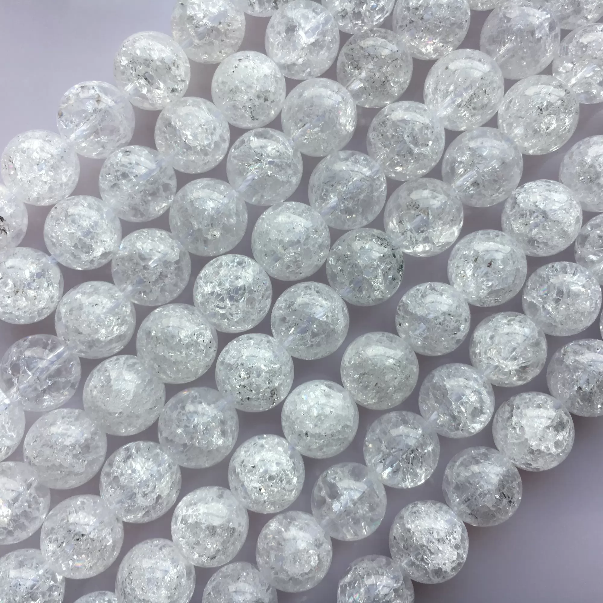 Crackle Crystal Quartz, Plain Round, Approx 4mm-12mm, Approx 380mm