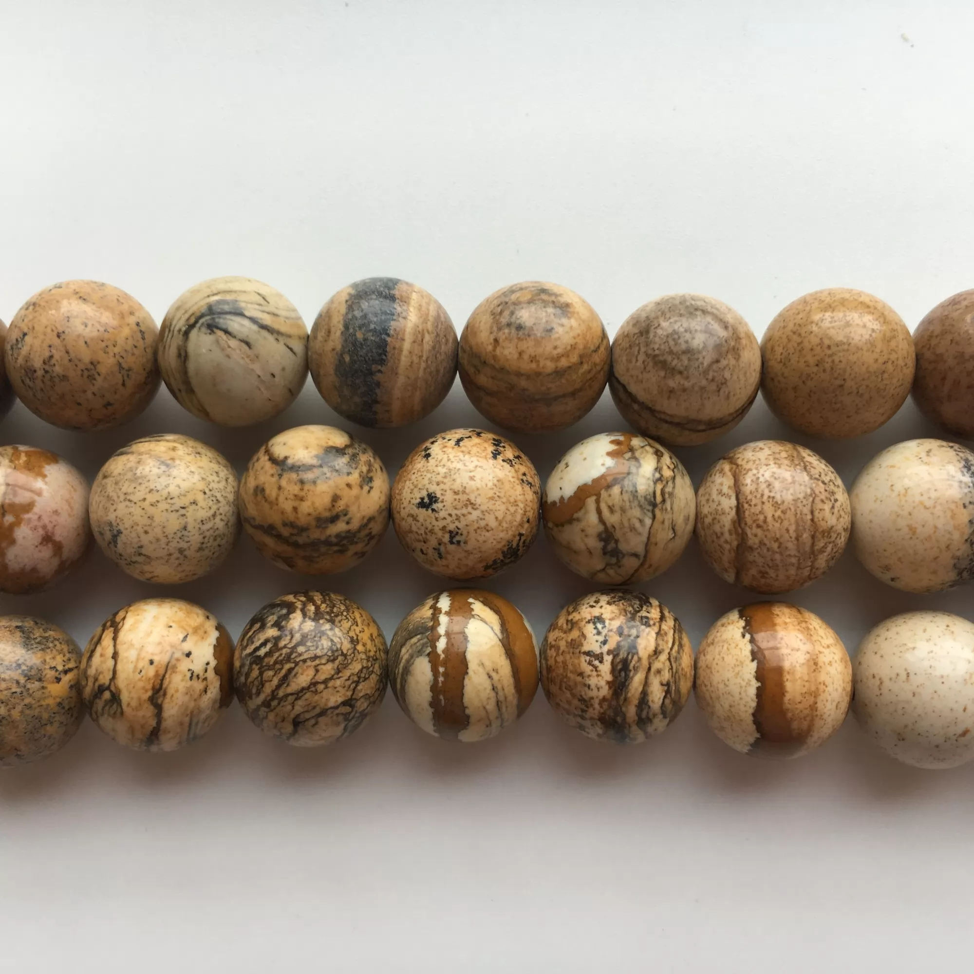 Picture Jasper, Plain Round, Approx 4mm-12mm, Approx 380mm