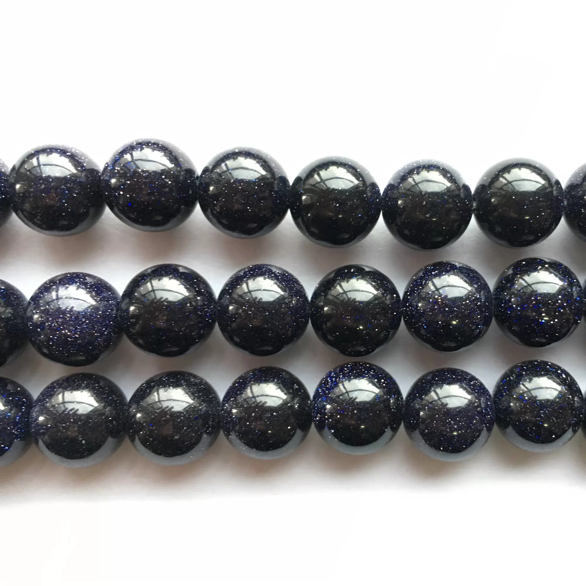 Blue Goldstone, Plain Round, Approx 4mm-12mm, Approx 380mm