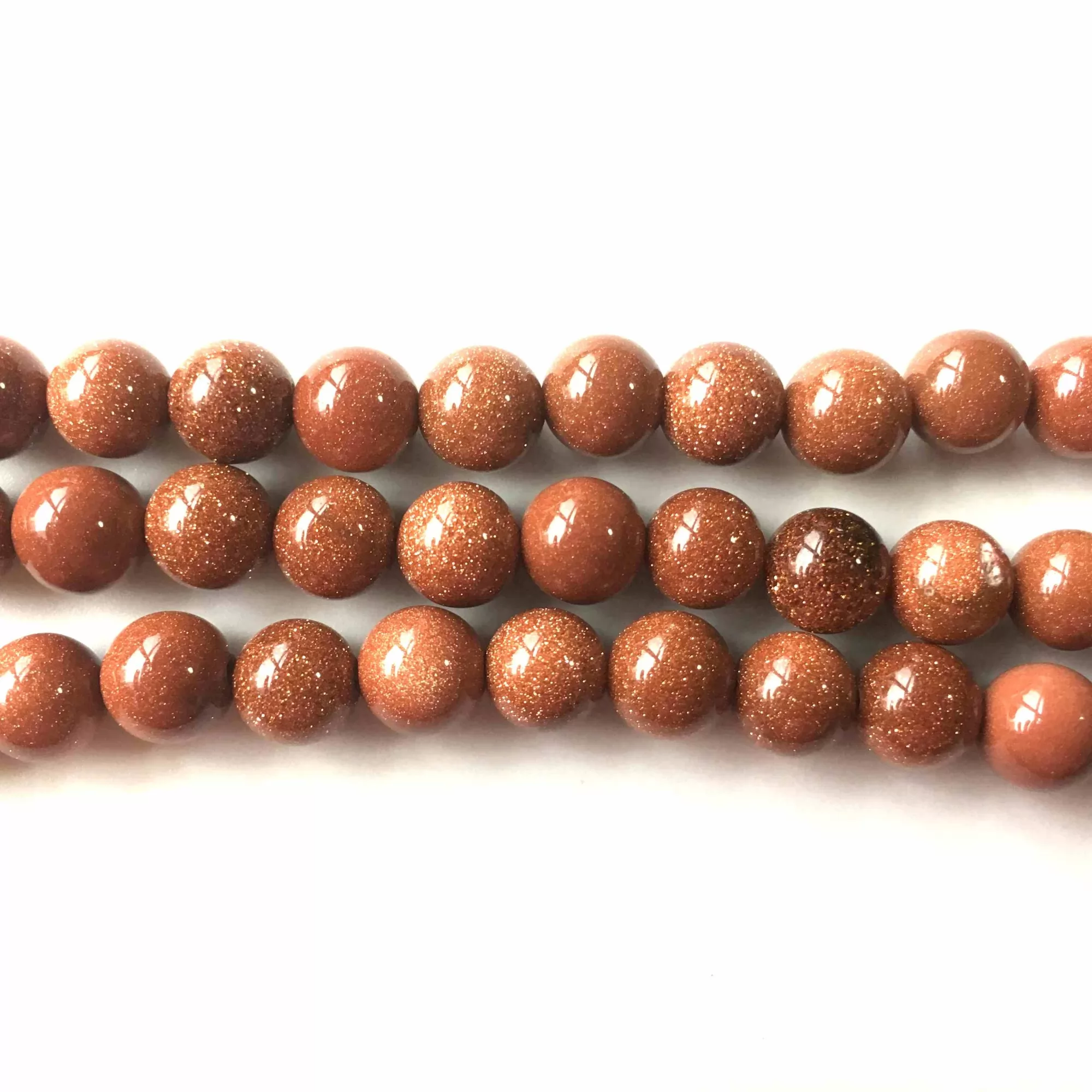 Goldstone, Plain Round, Approx 4mm-12mm, Approx 380mm