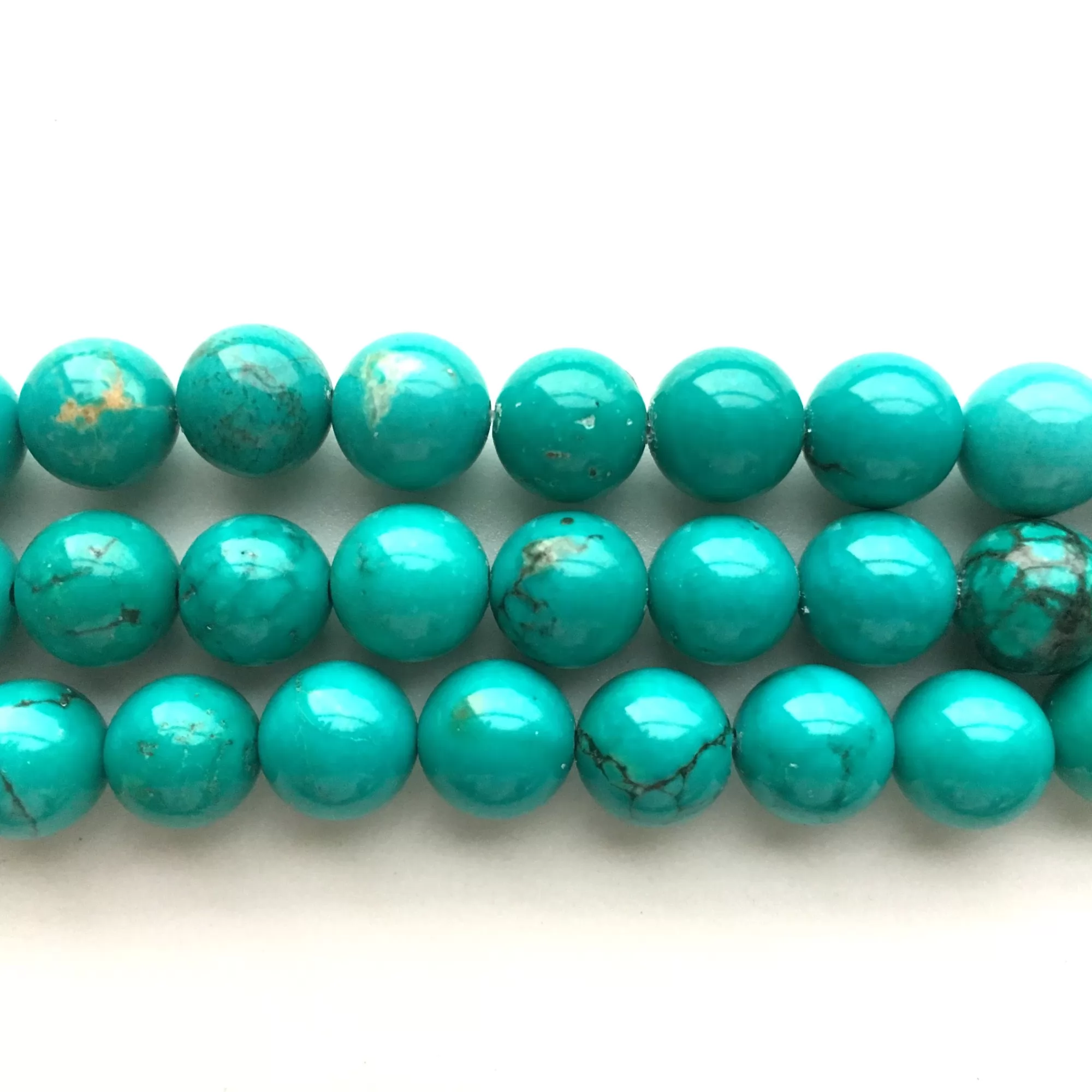 Dyed Turquoise, Plain Round, Approx 4mm-12mm, Approx 380mm
