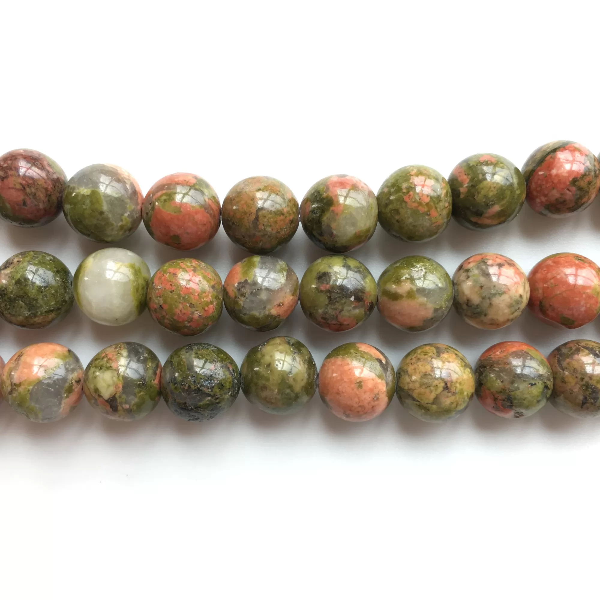 Unakite, Plain Round, Approx 4mm-12mm, Approx 380mm