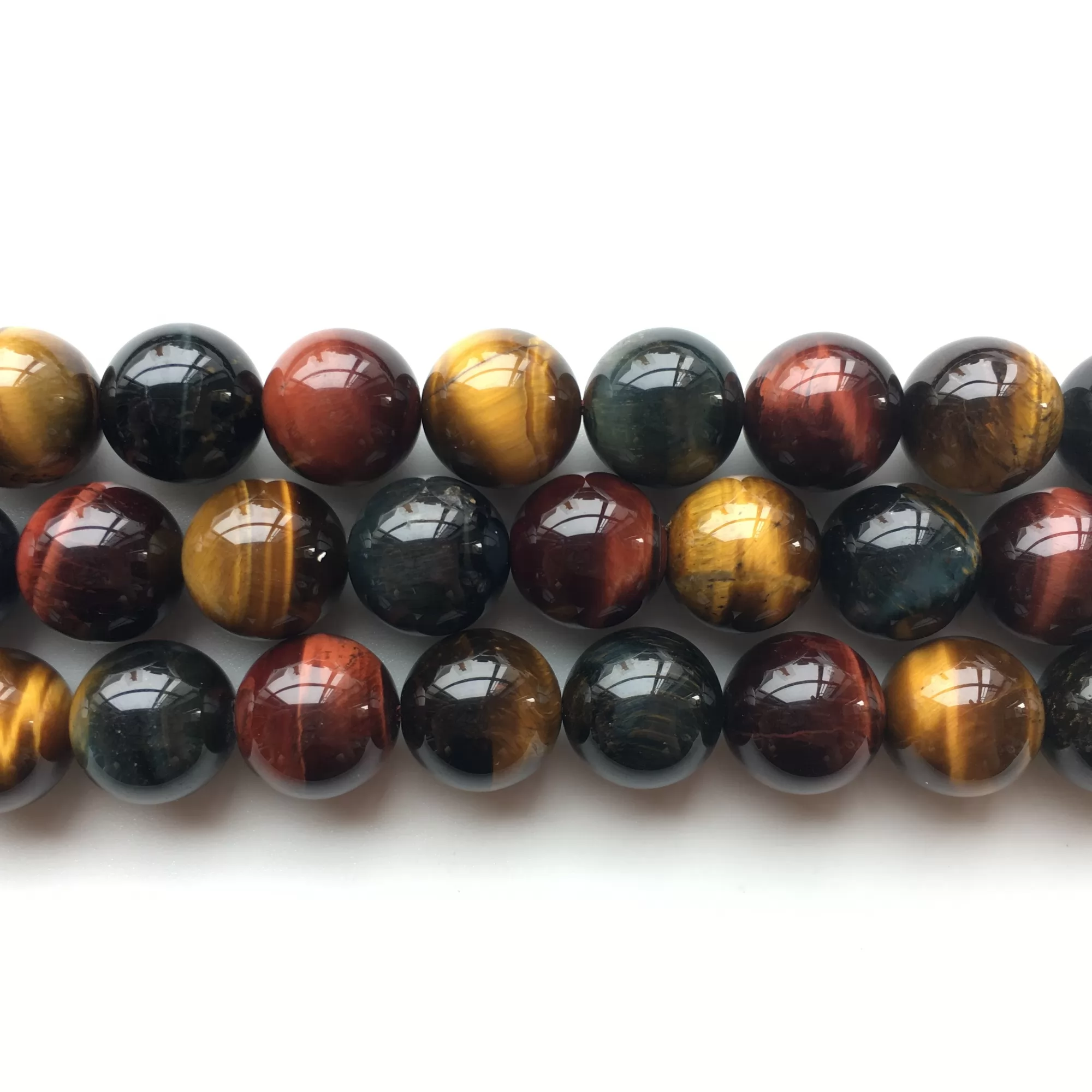 Multi-color Tiger Eye, Plain Round, Approx 4mm-12mm, Approx 380mm