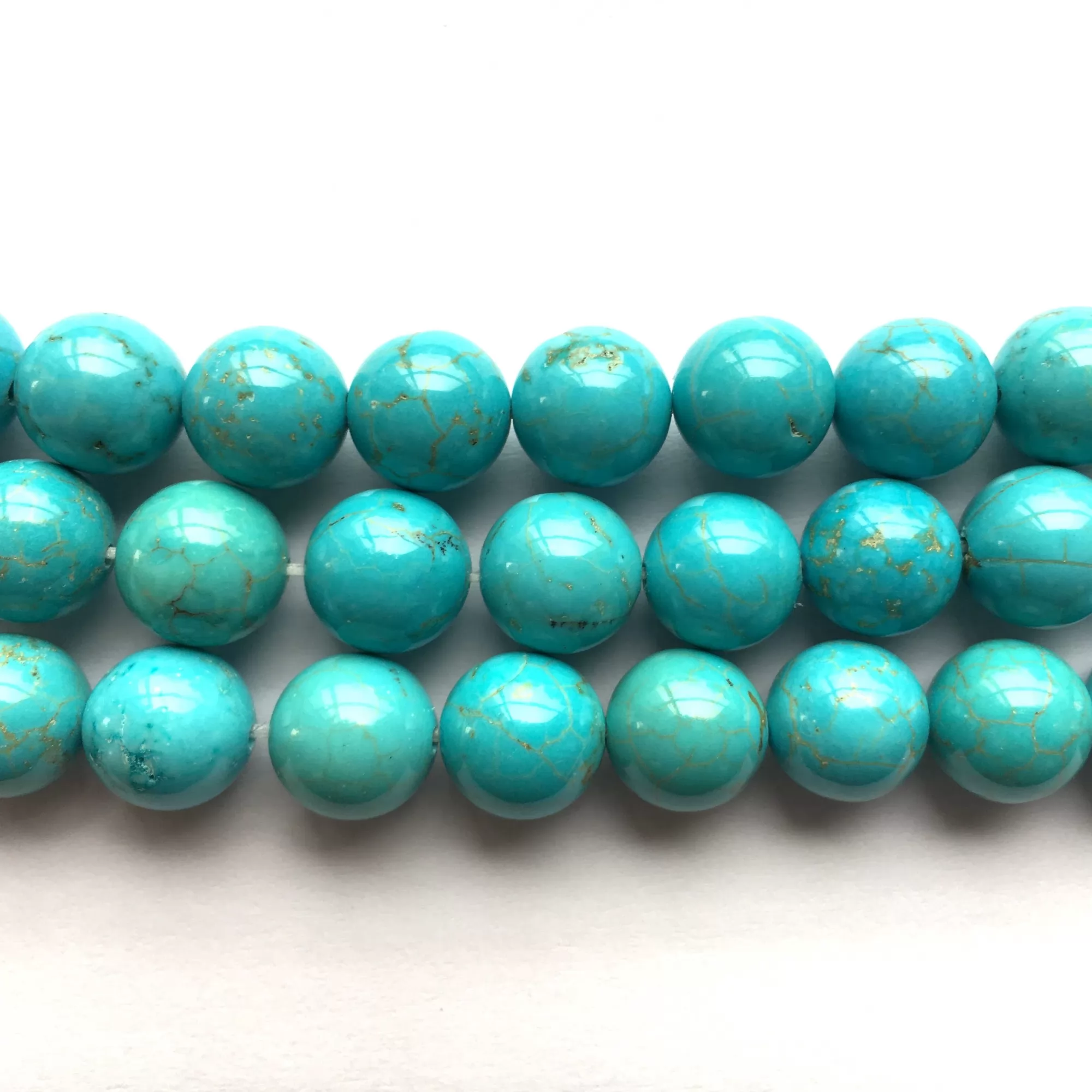 Dyed Turquoise, Plain Round, Approx 4mm-12mm, Approx 380mm