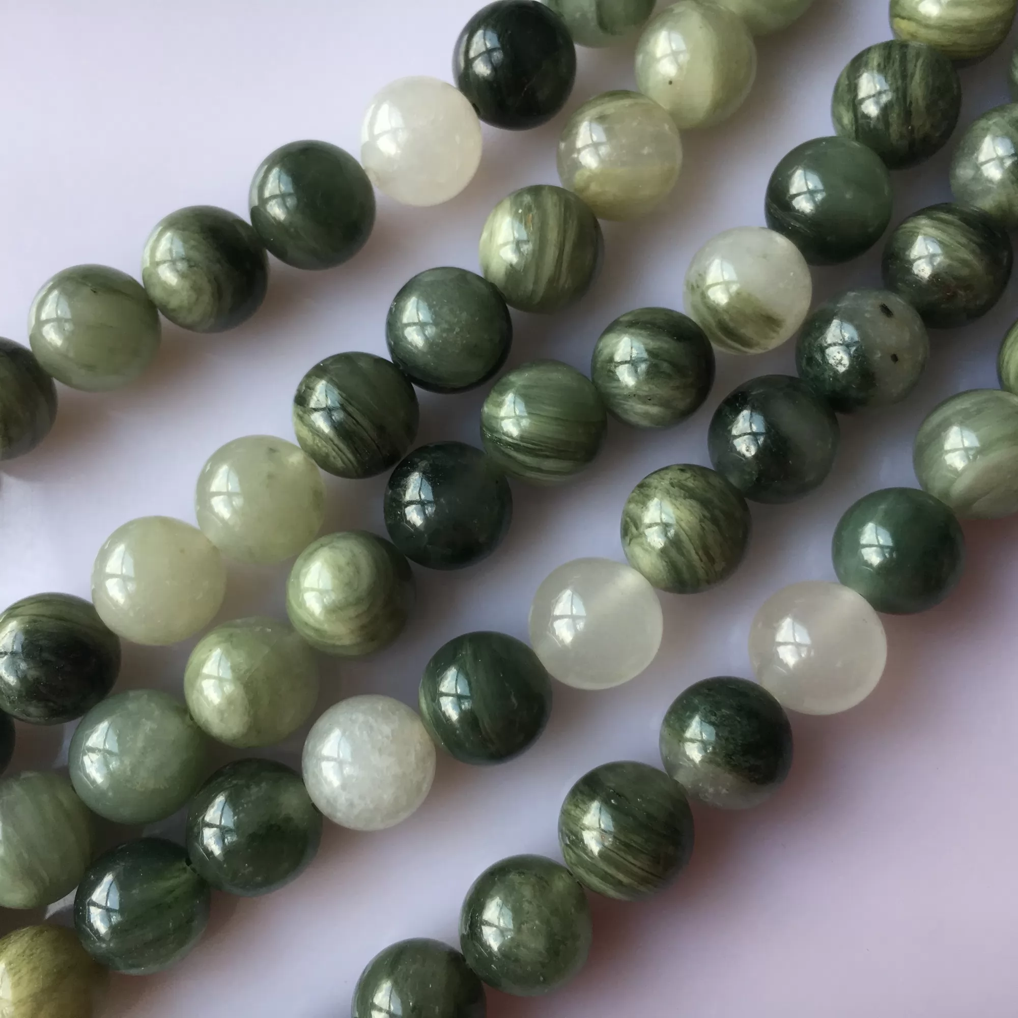 Green Line Quartz, Plain Round, Approx 4mm-12mm, Approx 380mm