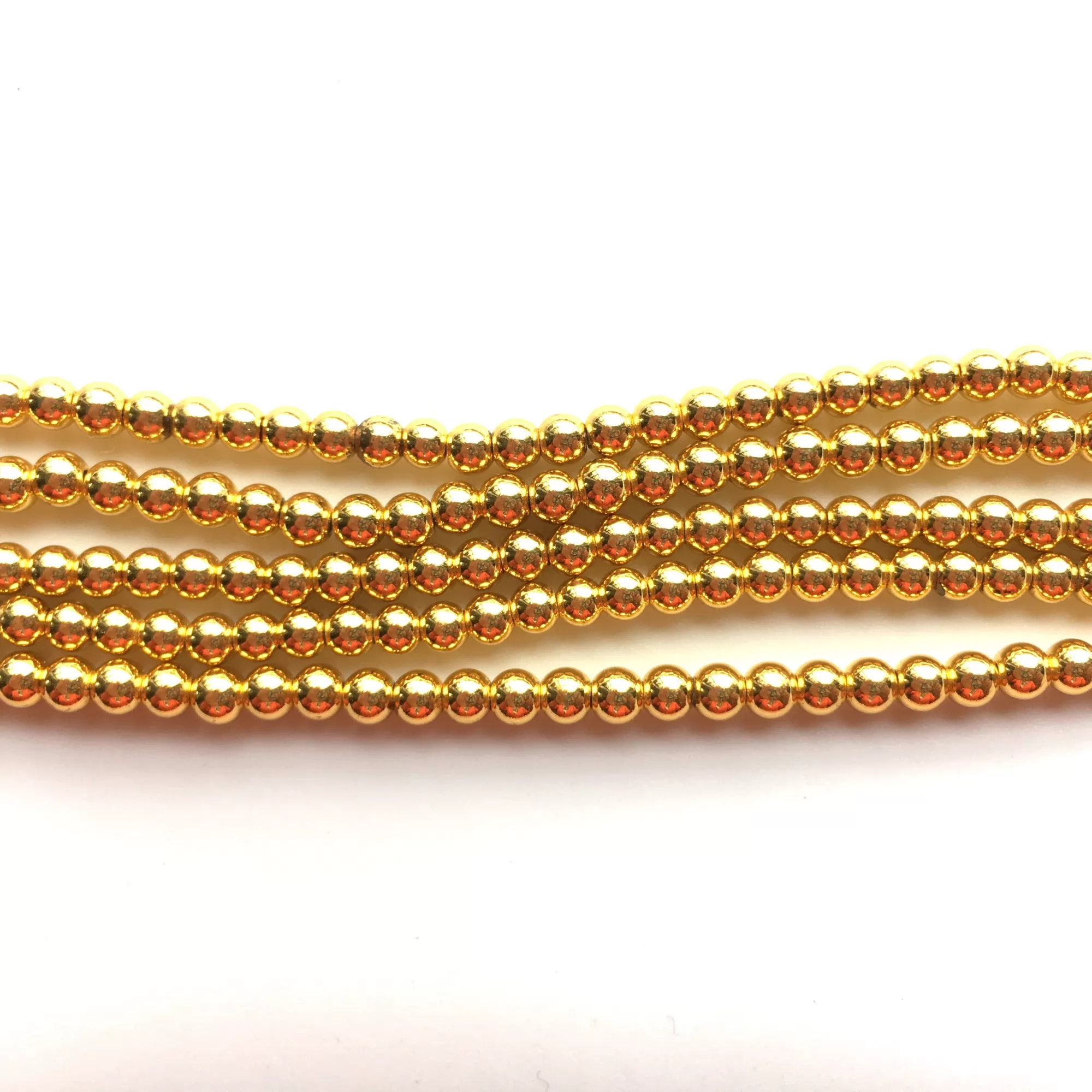 Bright Gold Hematite, Plain Round, Approx 4mm-12mm, Approx 380mm