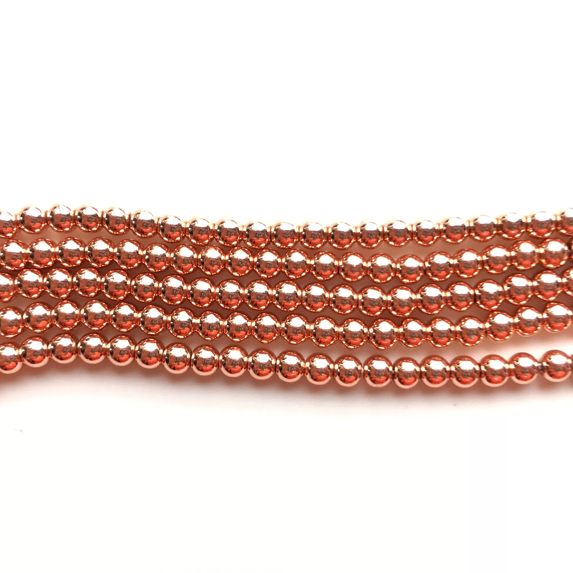 Rose Gold Hematite, Plain Round, Approx 4mm-12mm, Approx 380mm