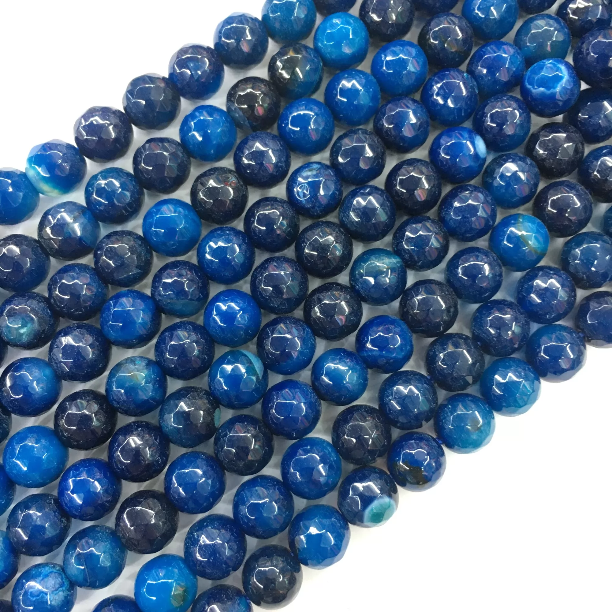 Blue Fire Agate, Faceted Round, Approx 6mm-12mm, Approx 370-380mm