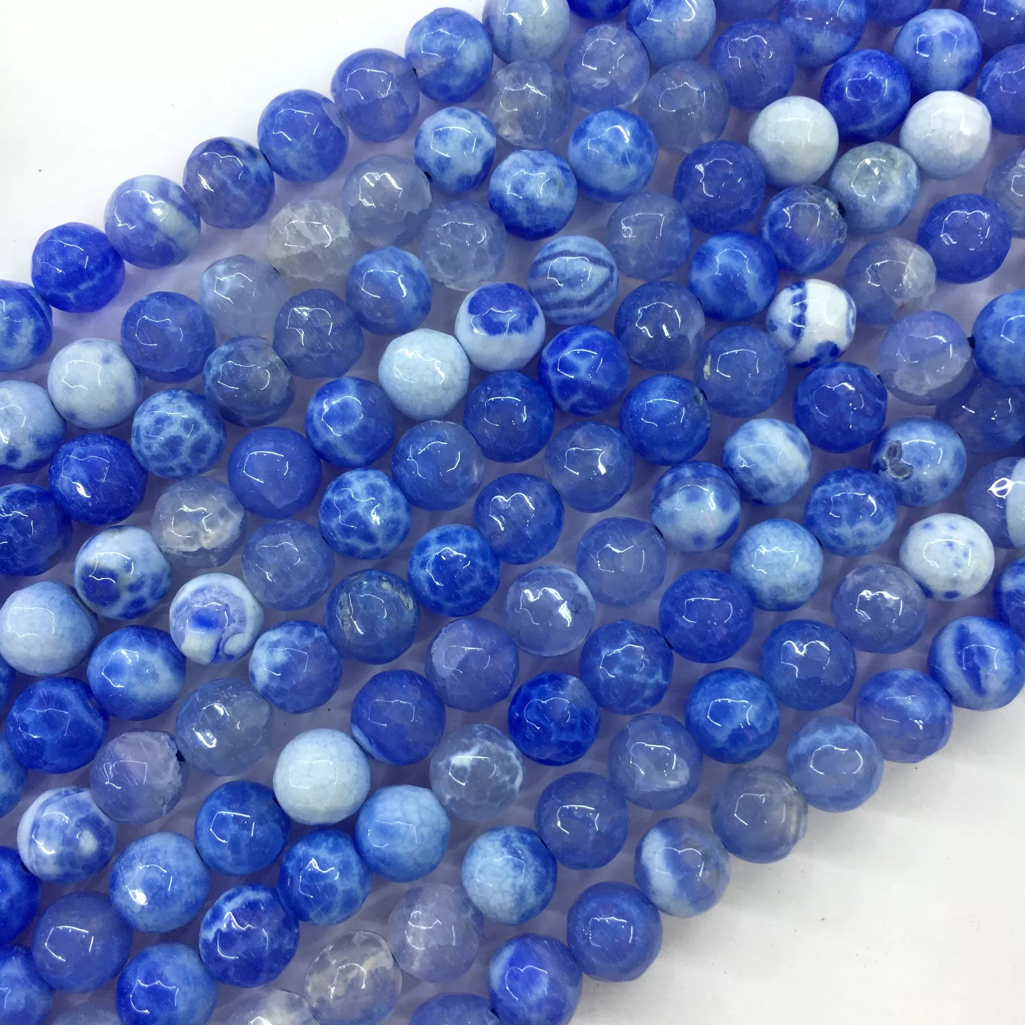 Blue Fire Agate, Faceted Round, Approx 6mm-12mm, Approx 370-380mm