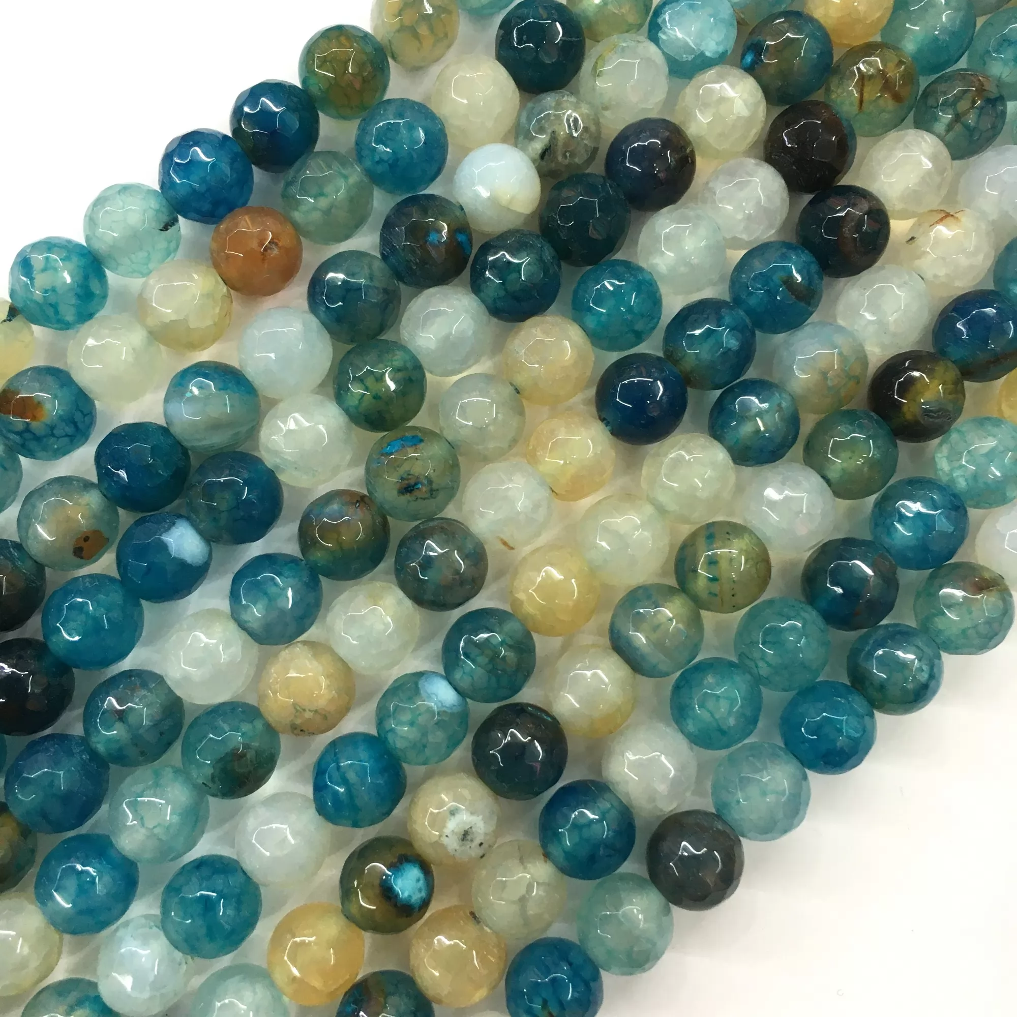 Blue Fire Agate, Faceted Round, Approx 6mm-12mm, Approx 370-380mm