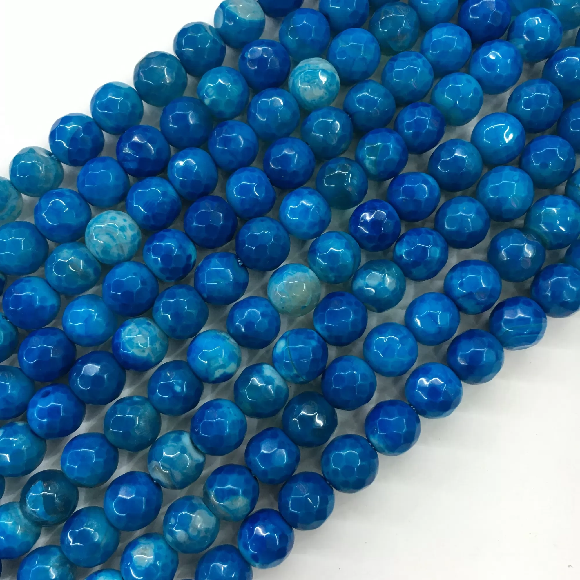 Blue Fire Agate, Faceted Round, Approx 6mm-12mm, Approx 370-380mm