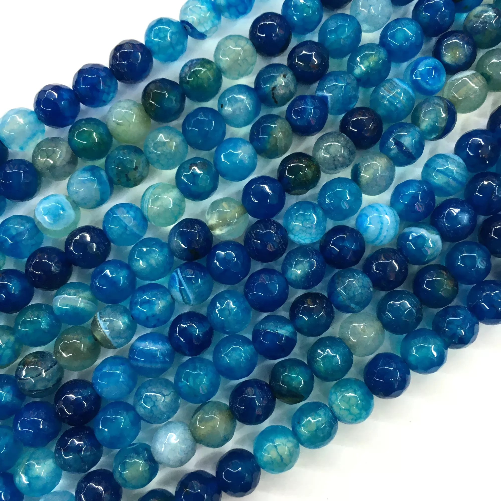 Blue Fire Agate, Faceted Round, Approx 6mm-12mm, Approx 370-380mm