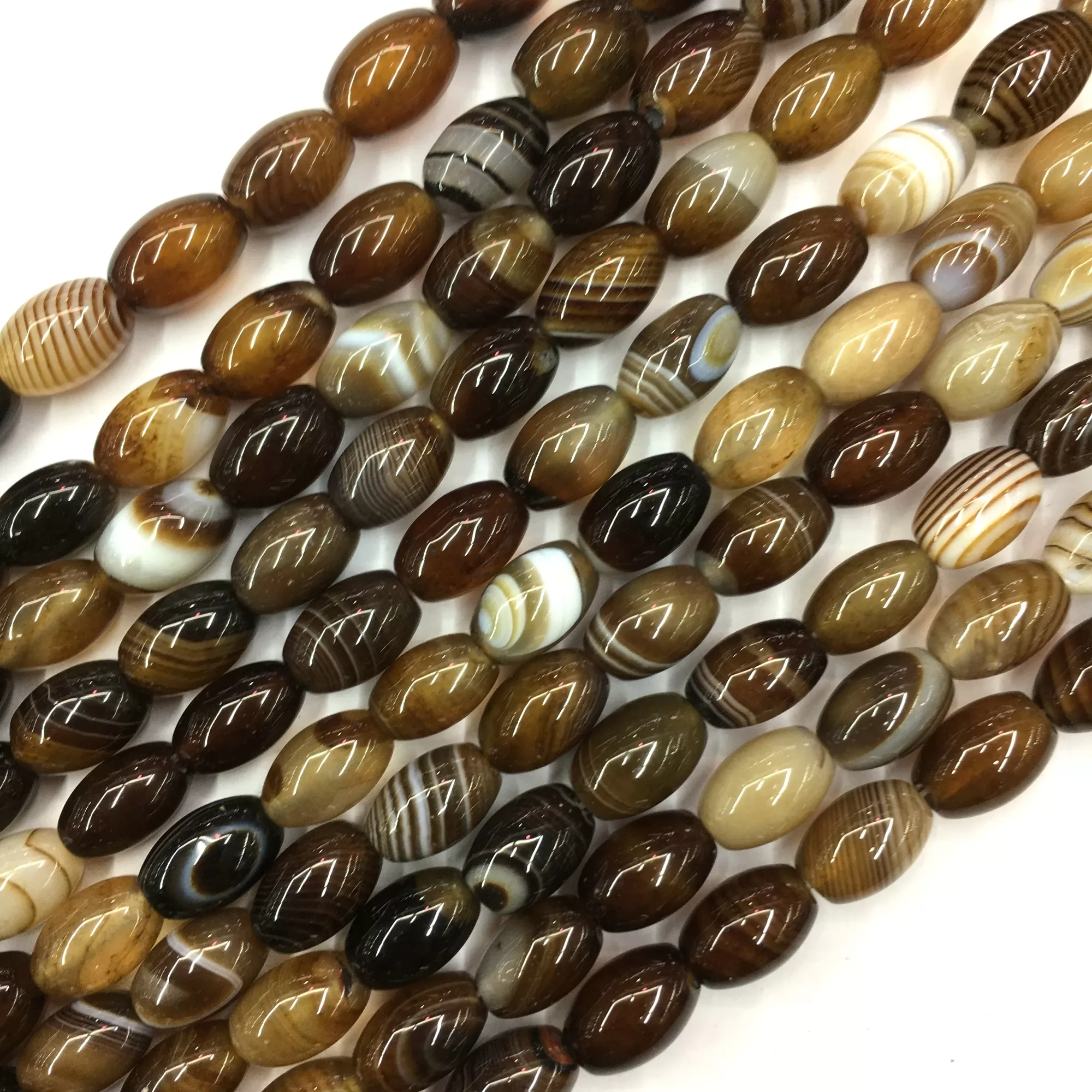 Coffee Agate, Rice, Approx 380mm