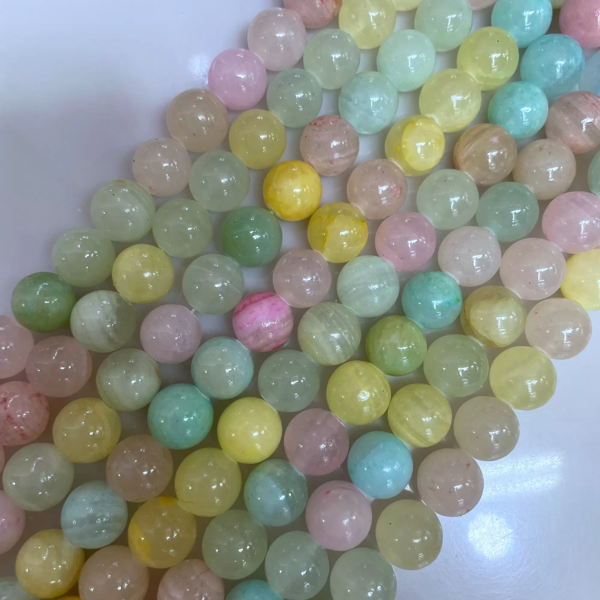 Qing Jade Multicolor Dyed, Plain Round, Approx 4mm-14mm, Approx 380mm