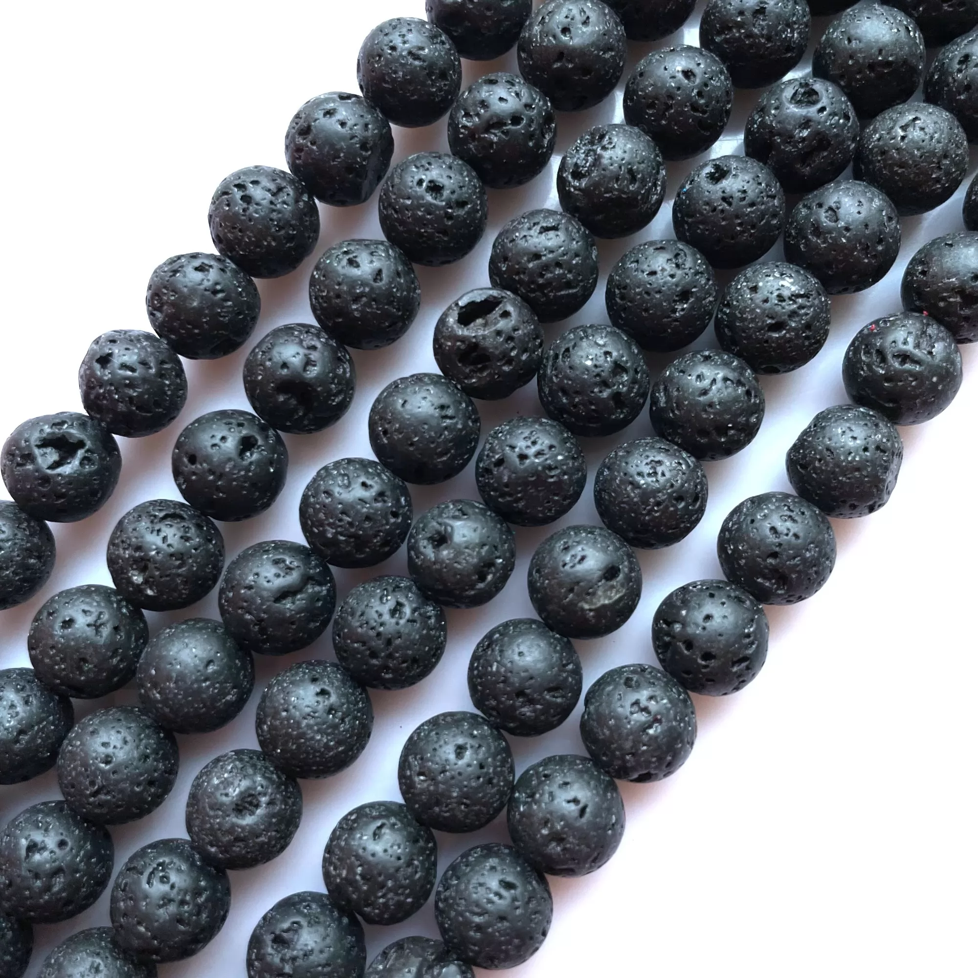 Black Lava, Plain Round, Approx 4mm-12mm, Approx 380mm