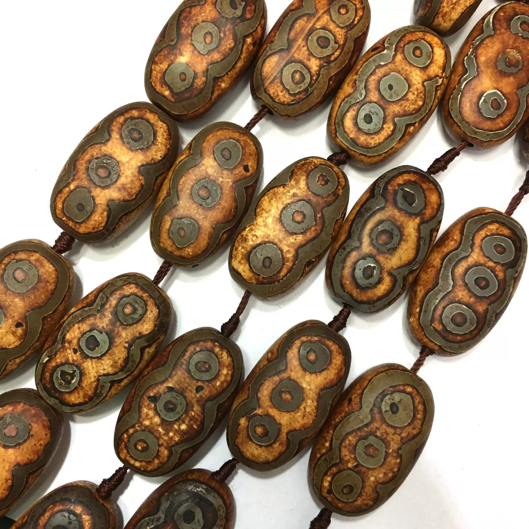 Antique Tibetan Dzi Agate, Barrel, Approx 15x28mm,10pcs, Approx 350mm/14"