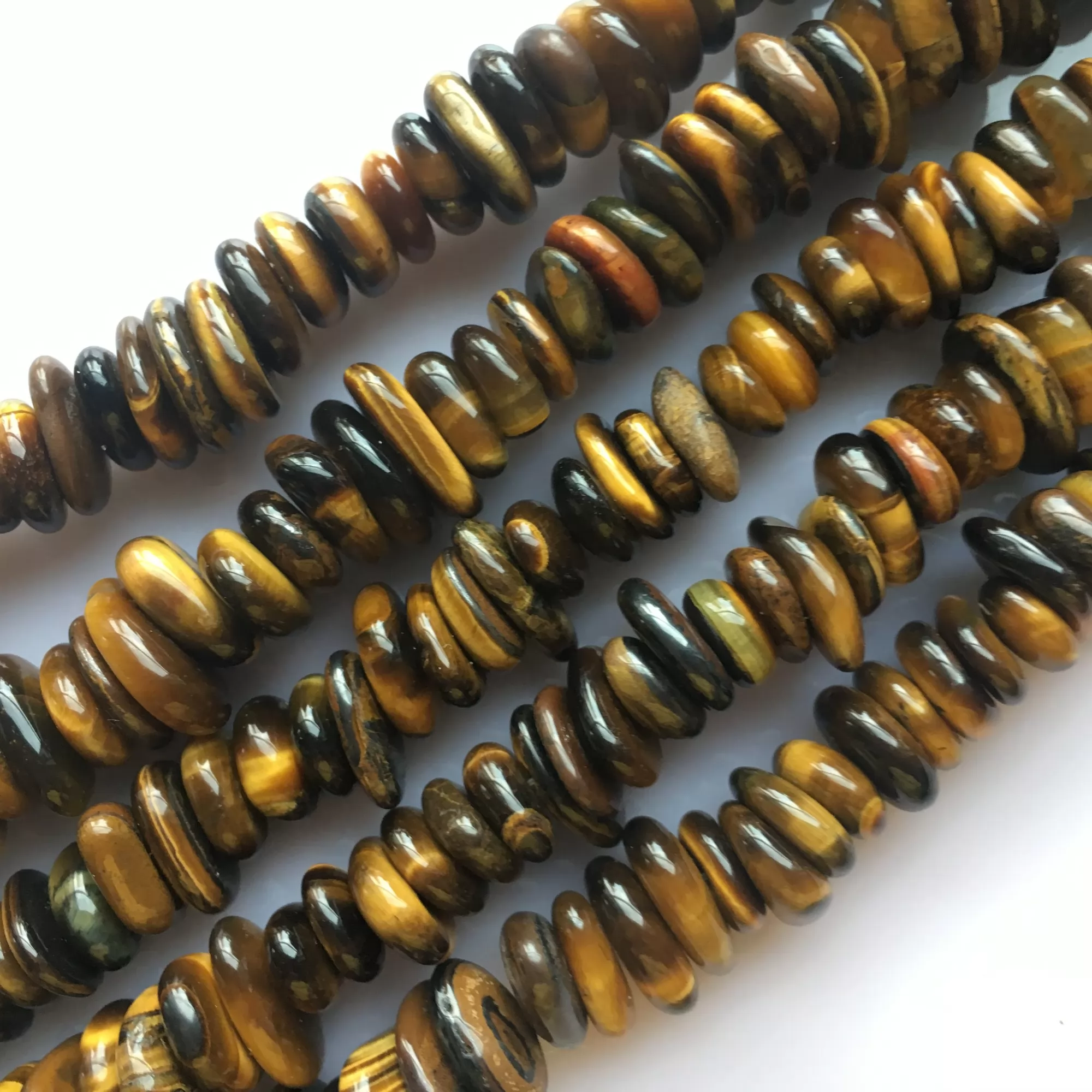 Yellow Tiger Eye, Chunky Chips, Approx 8-15mm, Approx 380mm