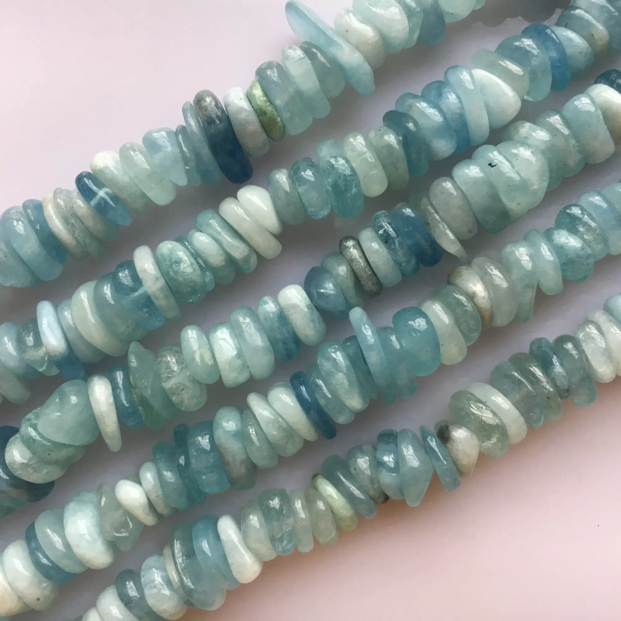 Aquamarine, Chunky Chips, Approx 8-15mm, Approx 380mm