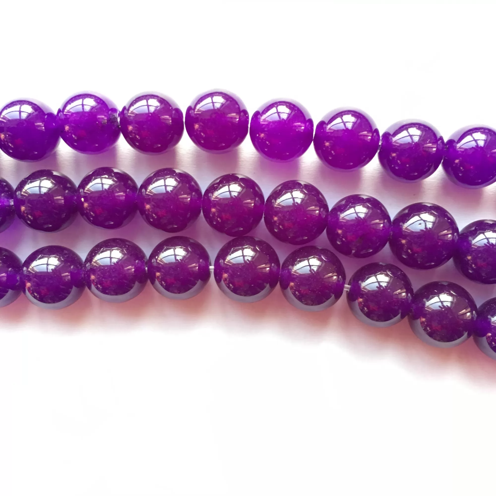Purple Color Jade, Plain Round, Approx 6mm-12mm, Approx 380mm