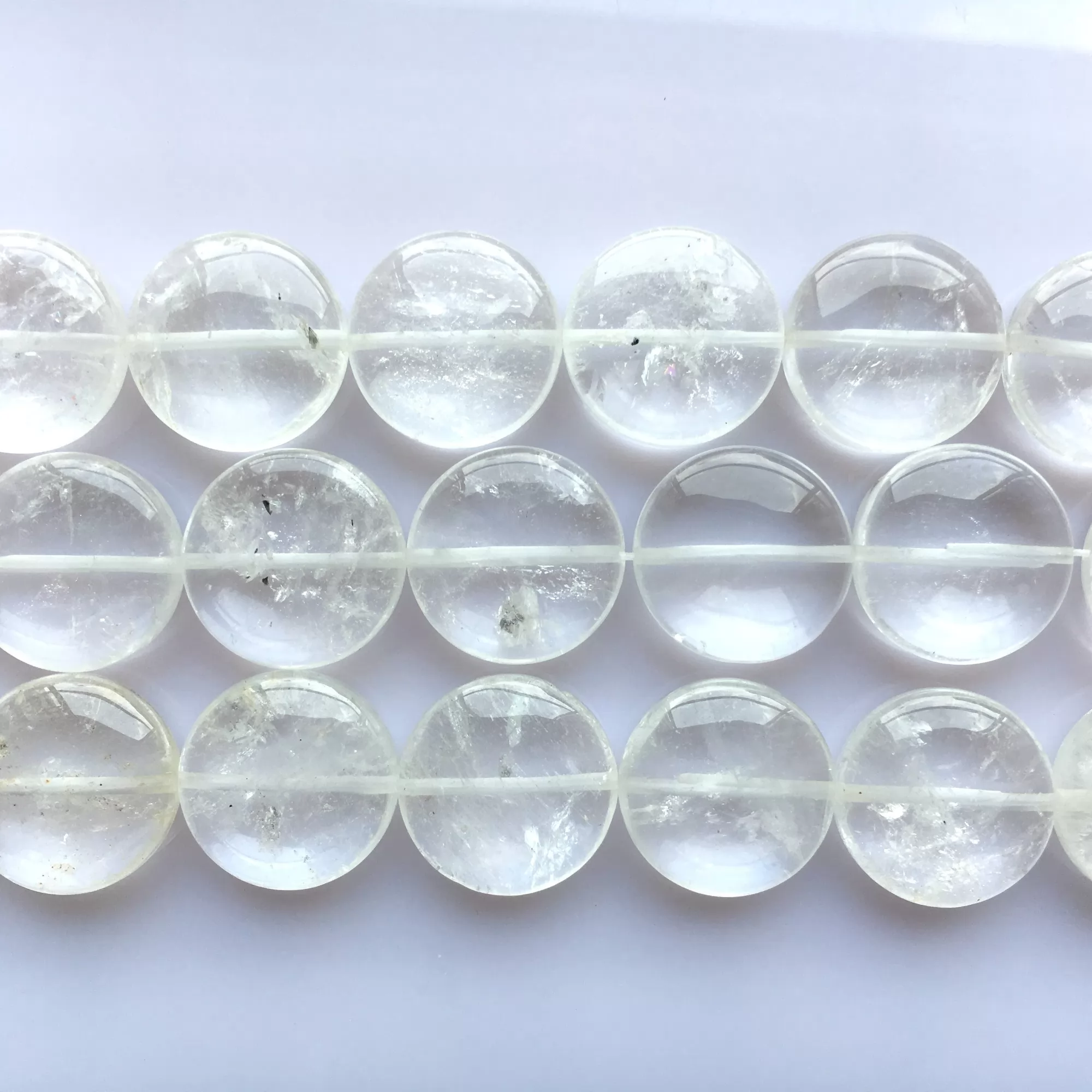 Crystal Quartz, Coin 20mm, Approx 380mm