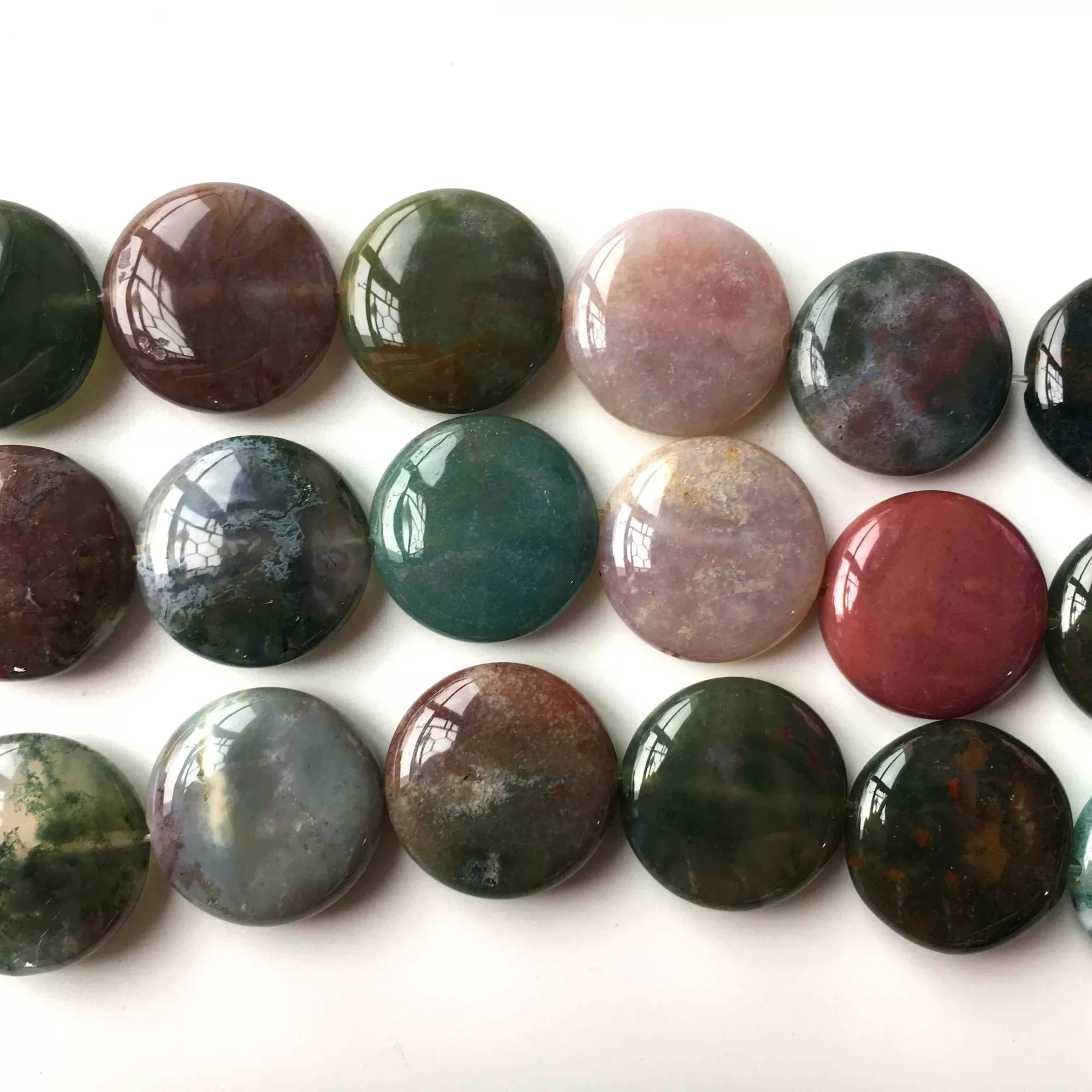 Fancy Jasper, Coin 20mm, Approx 380mm