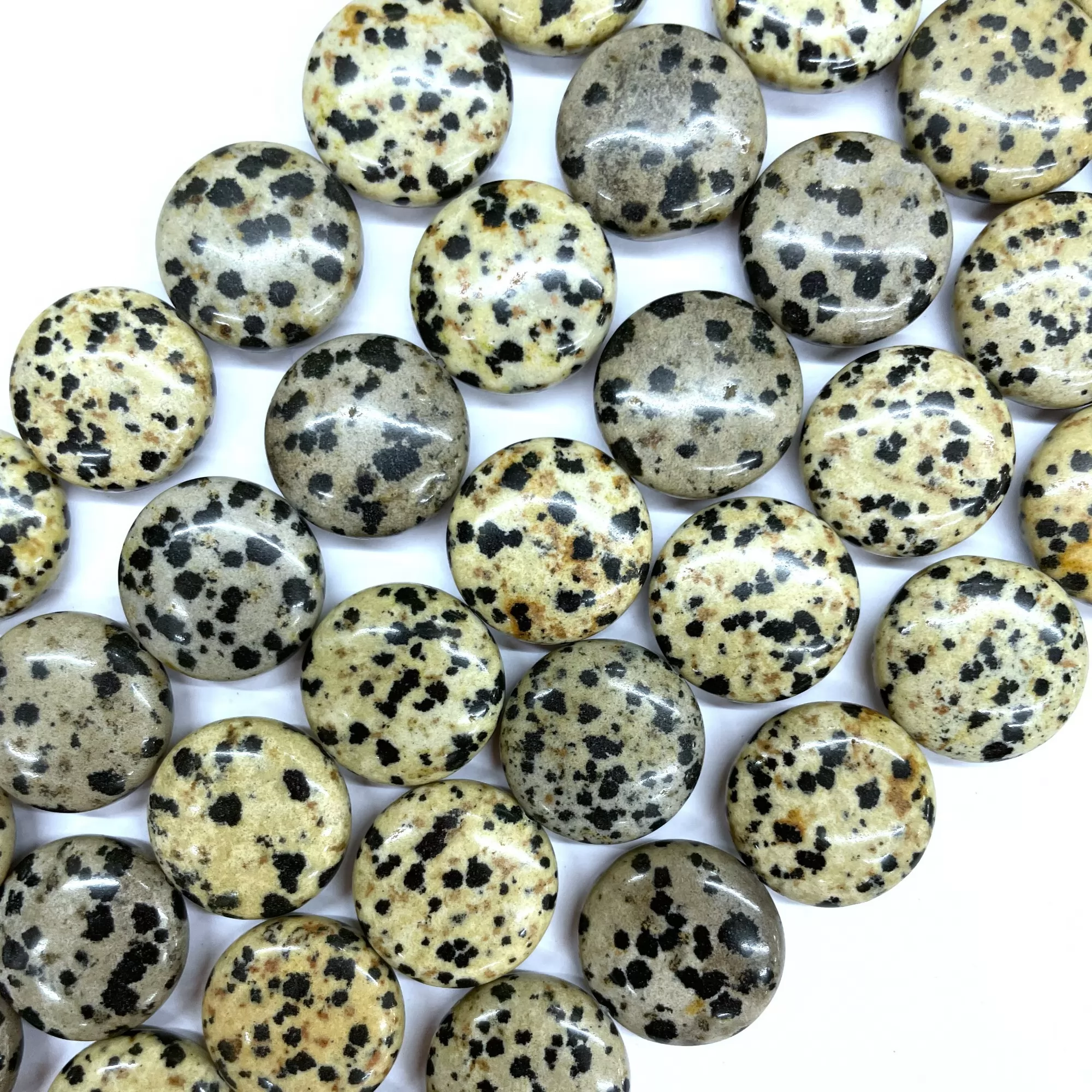 Dalmation Jasper, Coin 20mm, Approx 380mm