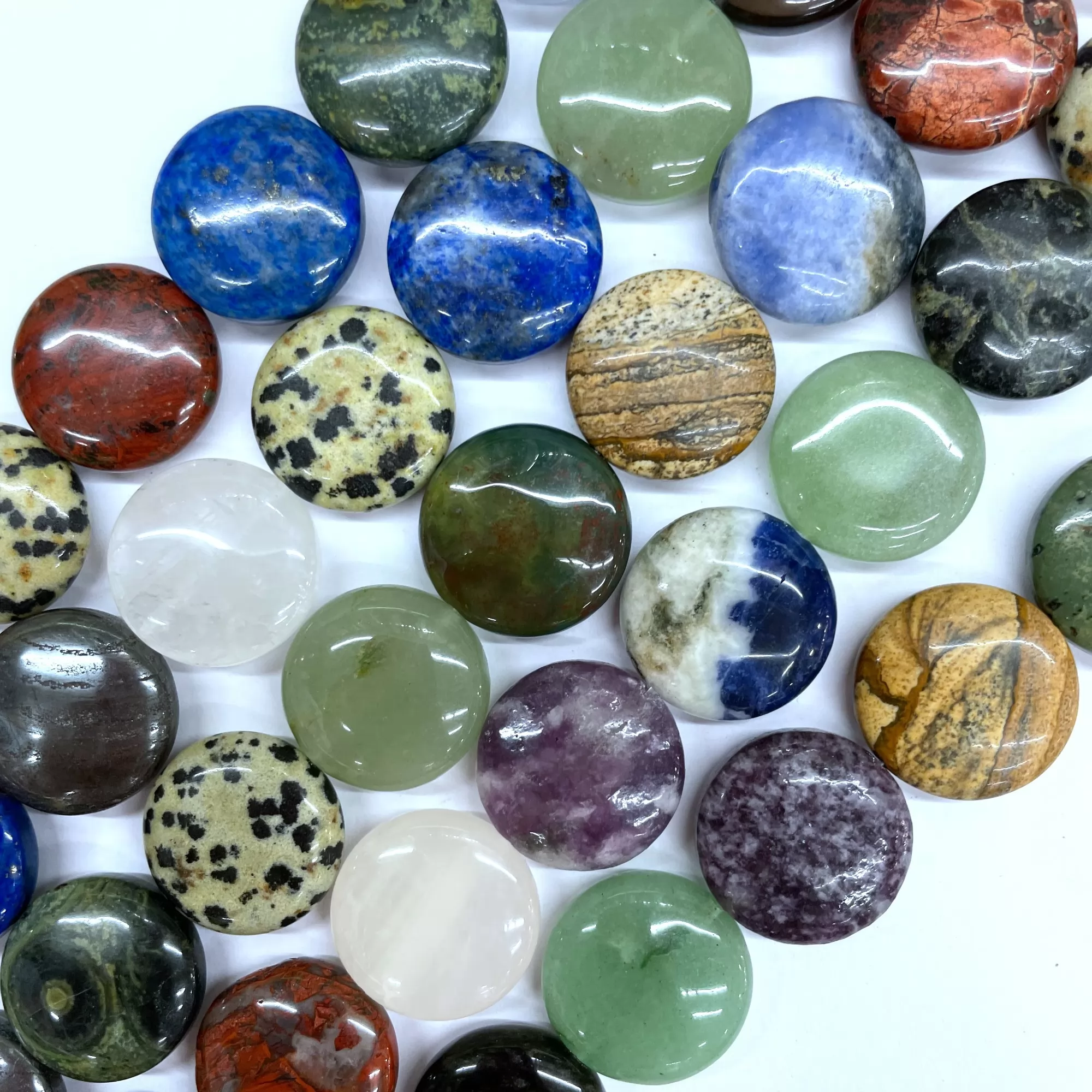 Mixed Stone, Coin 20mm, Approx 380mm