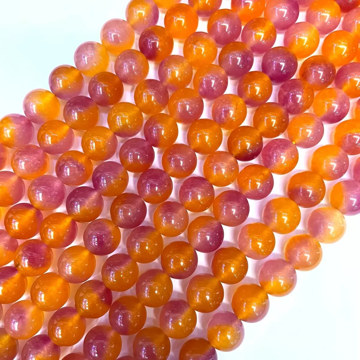 Pink Purple Yellow Color Jade, Plain Round, Approx 6mm-12mm, Approx 380mm