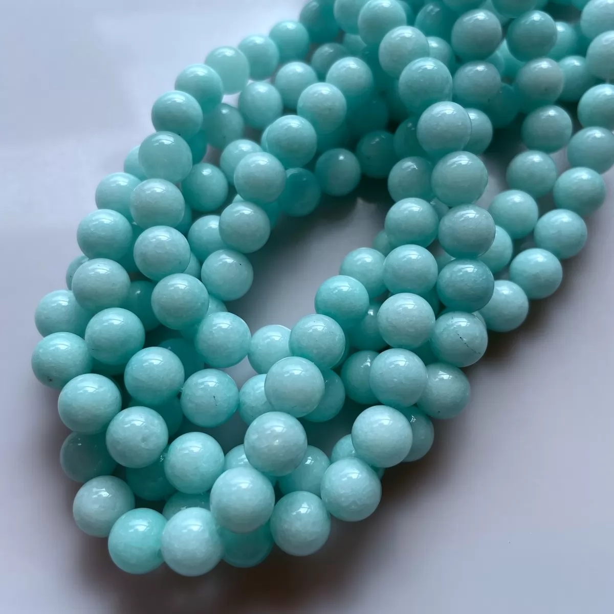 Blue Amazonite Color Jade, Plain Round, Approx 6mm-12mm, Approx 380mm