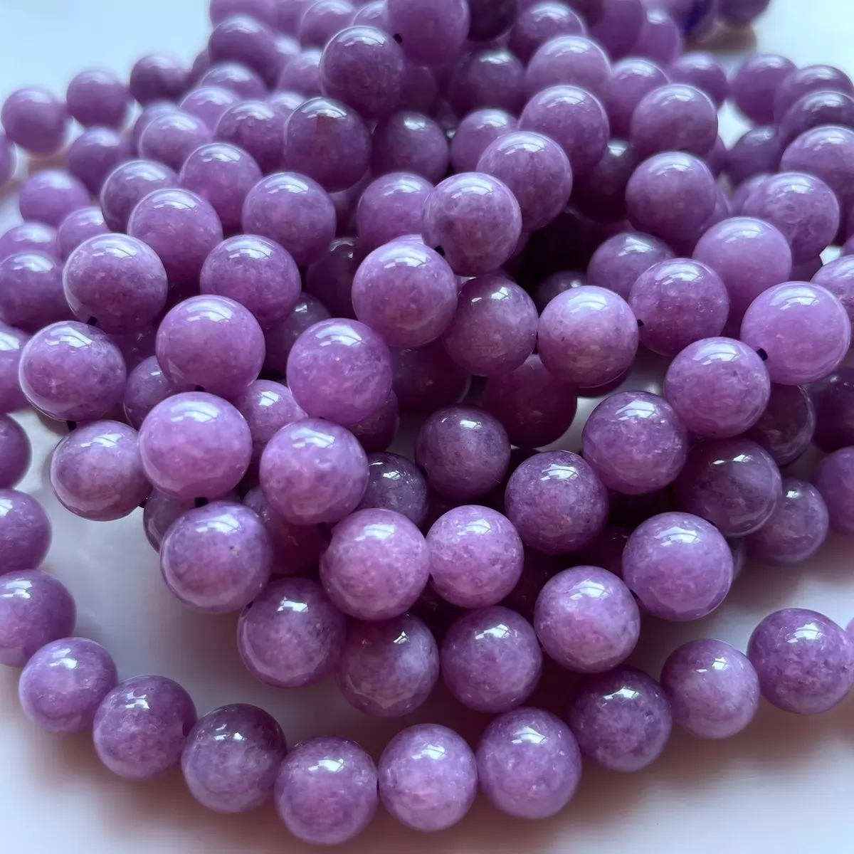 Lilac Color Jade, Plain Round, Approx 6mm-12mm, Approx 380mm