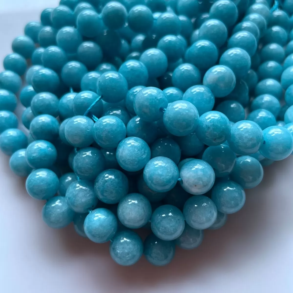 Dark Aqumarine Color Jade, Plain Round, Approx 6mm-12mm, Approx 380mm