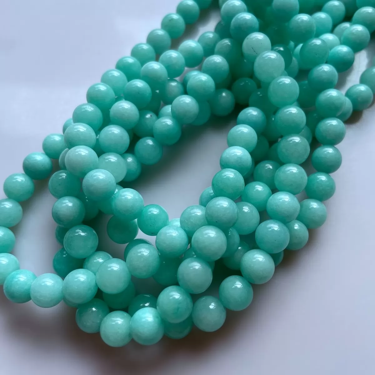 Green Amazonite Color Jade, Plain Round, Approx 6mm-12mm, Approx 380mm