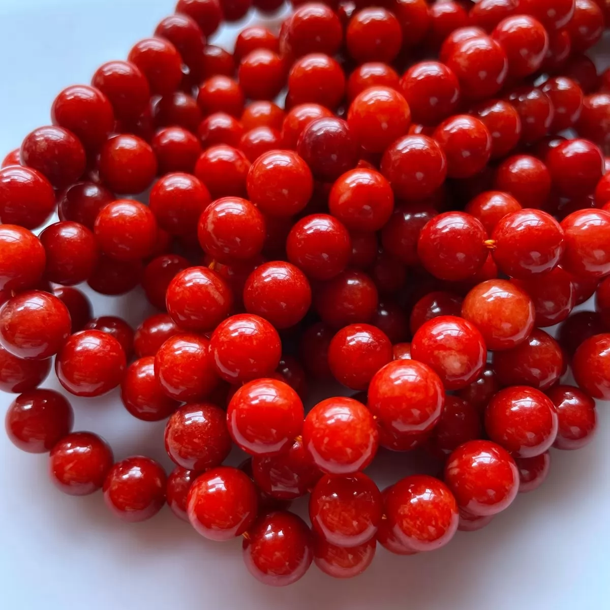 Opaque Red Coral Color Jade, Plain Round, Approx 6mm-12mm, Approx 380mm