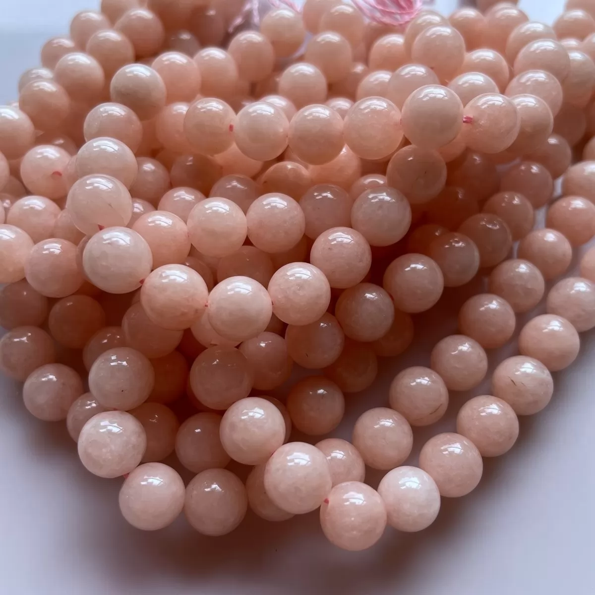 Pink Opal Color Jade, Plain Round, Approx 6mm-12mm, Approx 380mm