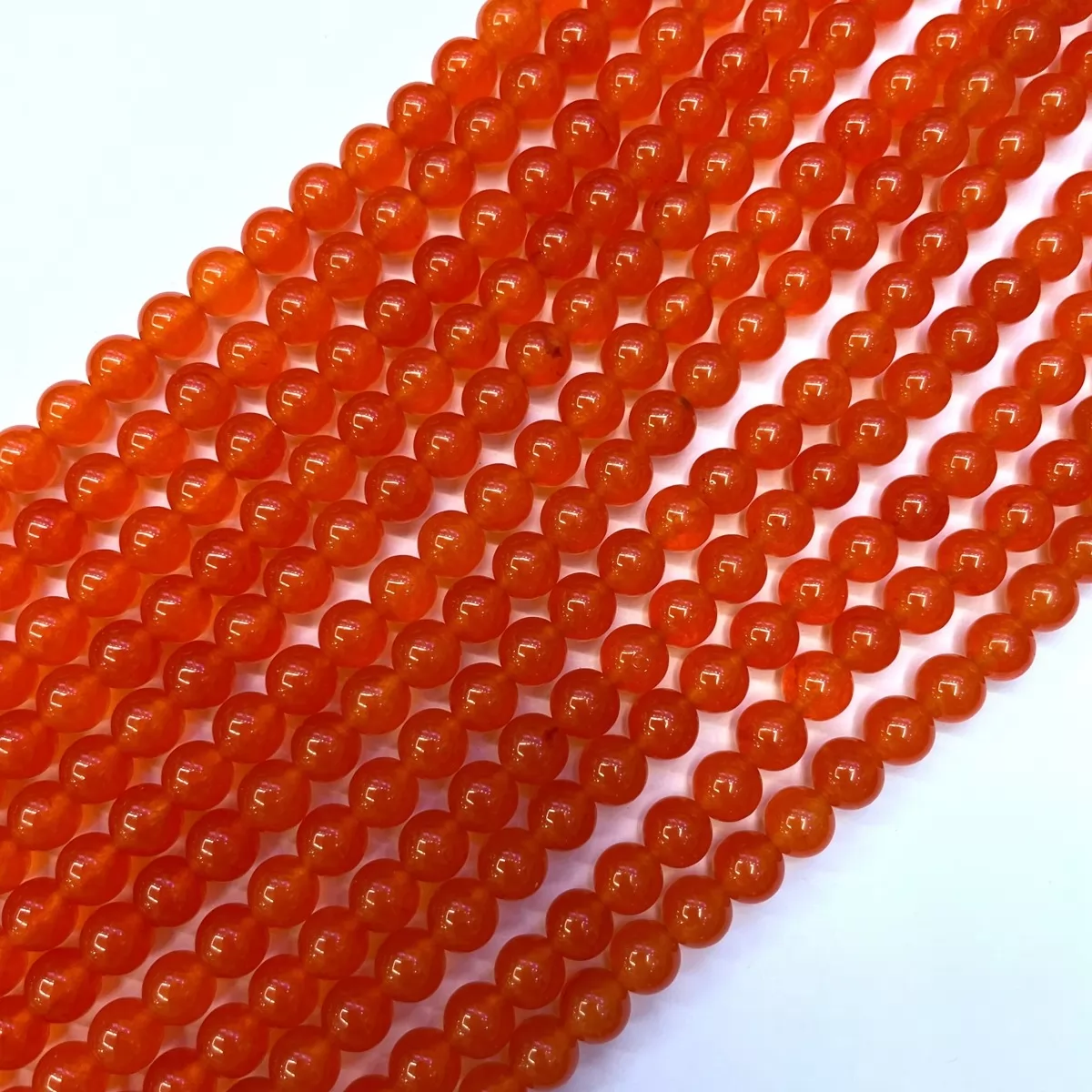 Orange Color Jade, Plain Round, Approx 4mm-12mm, Approx 380mm