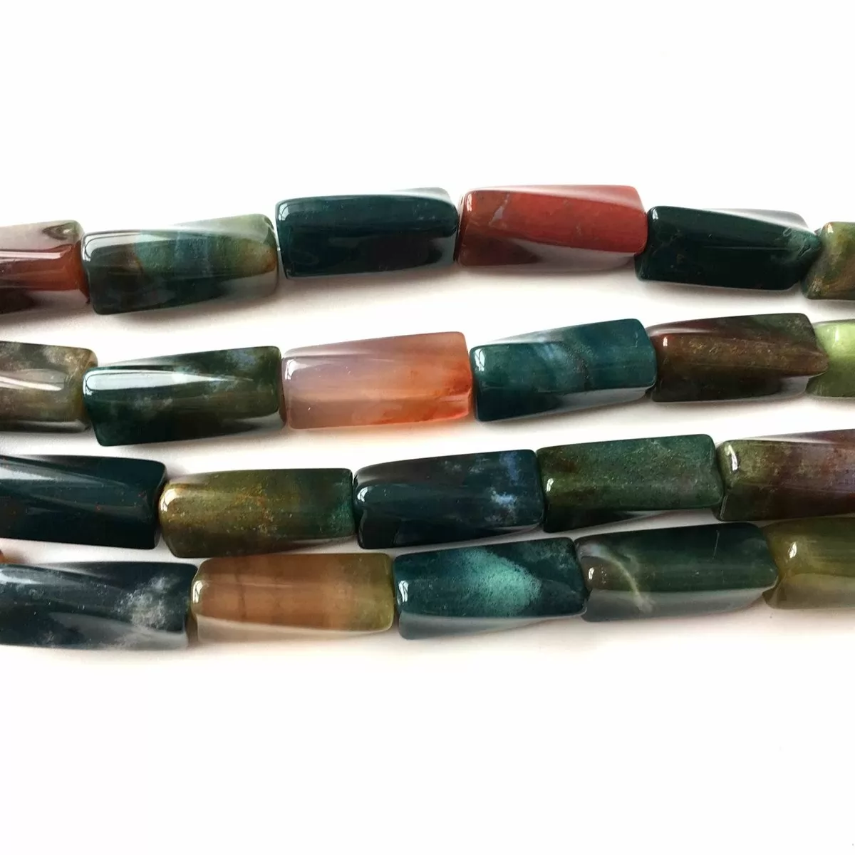 Fancy Jasper, Twisted Tube 9x20mm, Approx 380mm