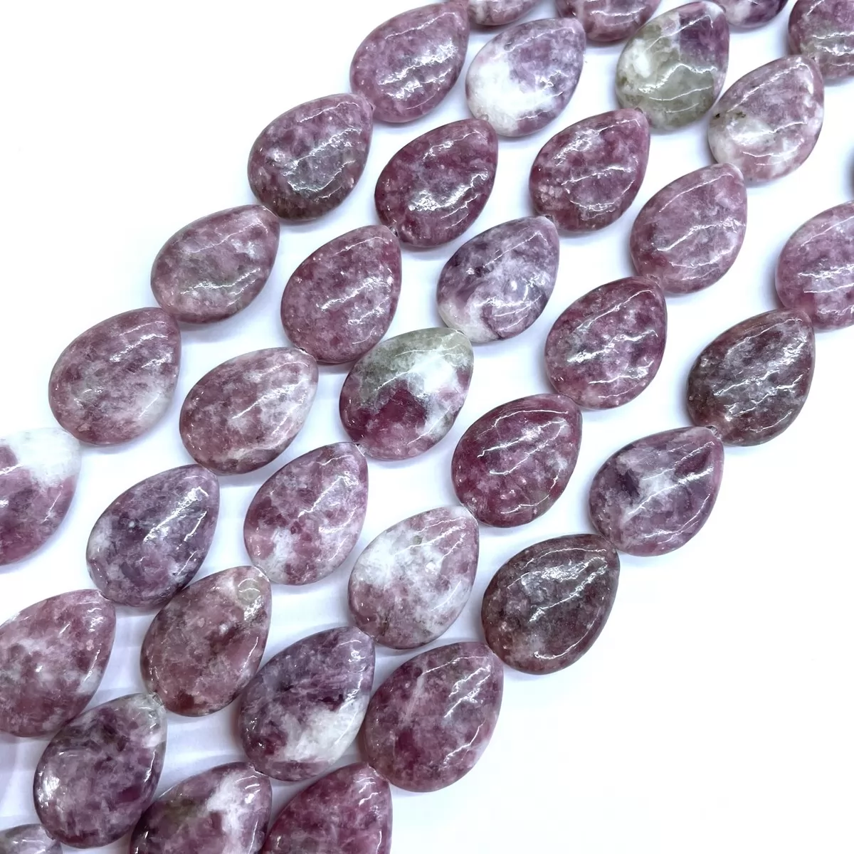 Lepidolite, Puff Drop, 13x18mm, Approx 380mm