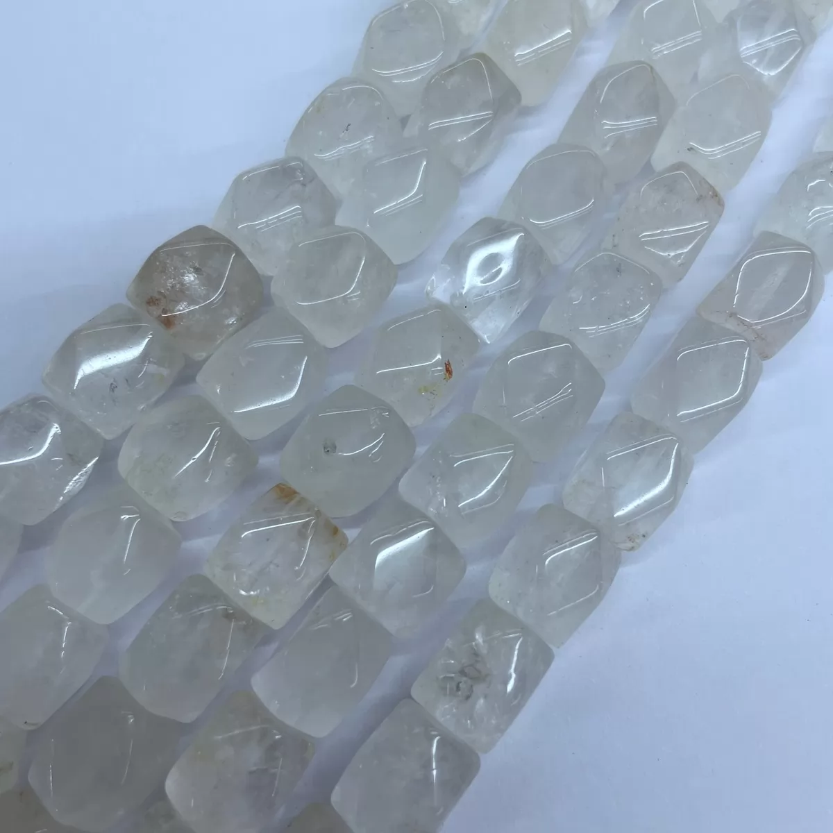 Crystal Quartz, Faceted Nuggets, 9x11mm, Approx 380mm