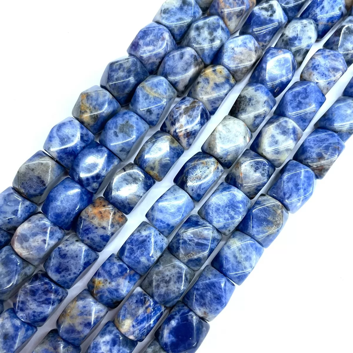 Denim Lapis, Faceted Nuggets, 9x11mm, Approx 380mm