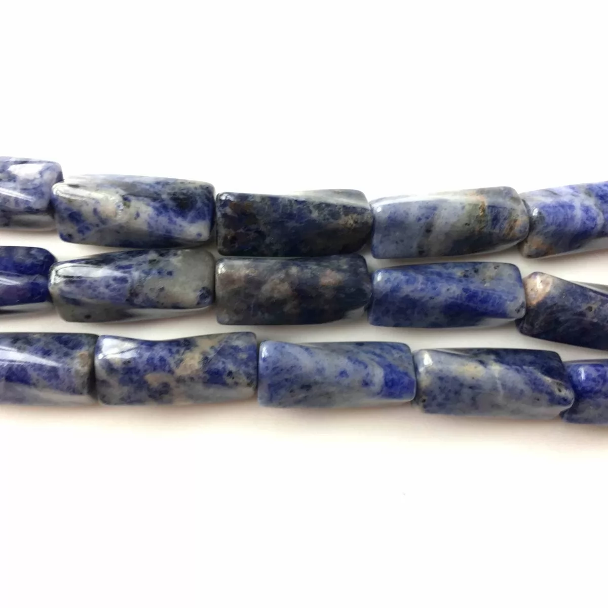 Sodalite, Twisted Tube 9x20mm, Approx 380mm