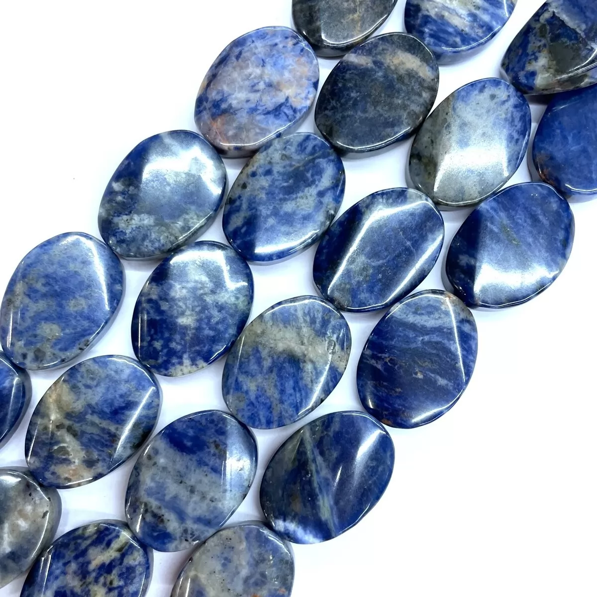 Sodalite, Twisted Oval, 18x25mm, Approx 380mm
