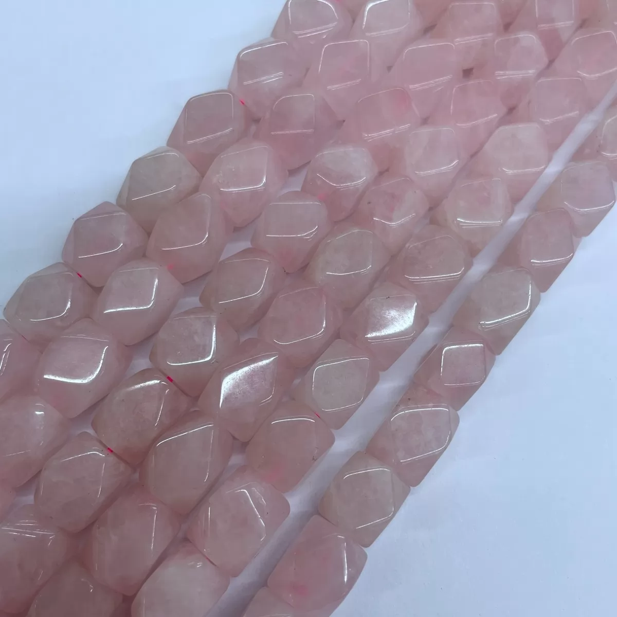 Rose Quartz, Faceted Nuggets, 9x11mm, Approx 380mm