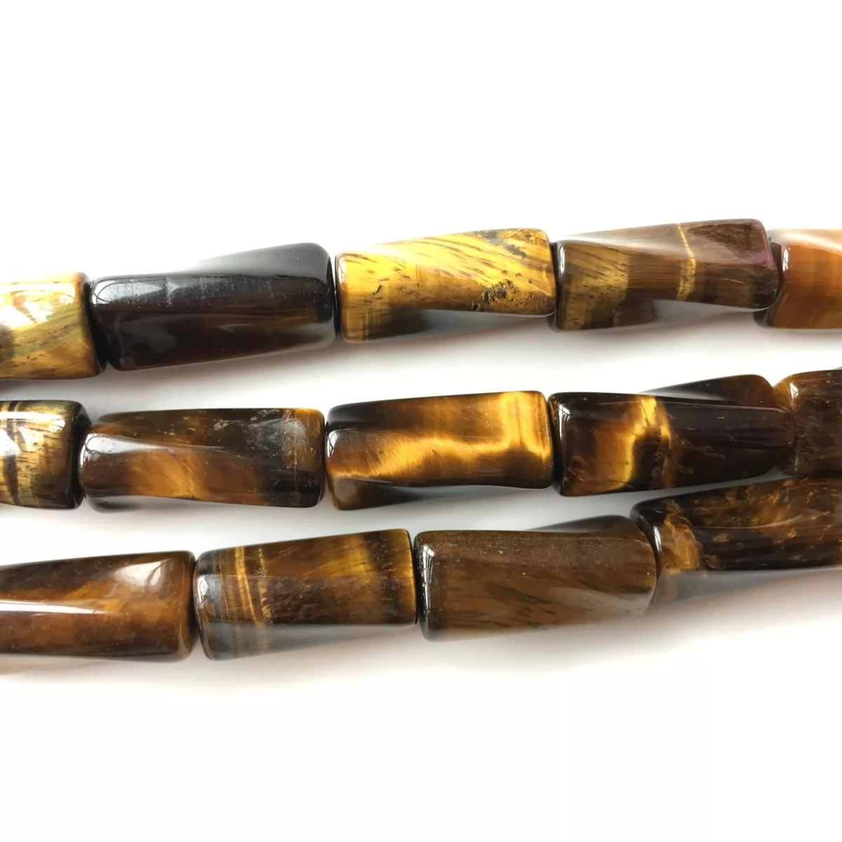Tiger Eye, Twisted Tube 9x20mm, Approx 380mm